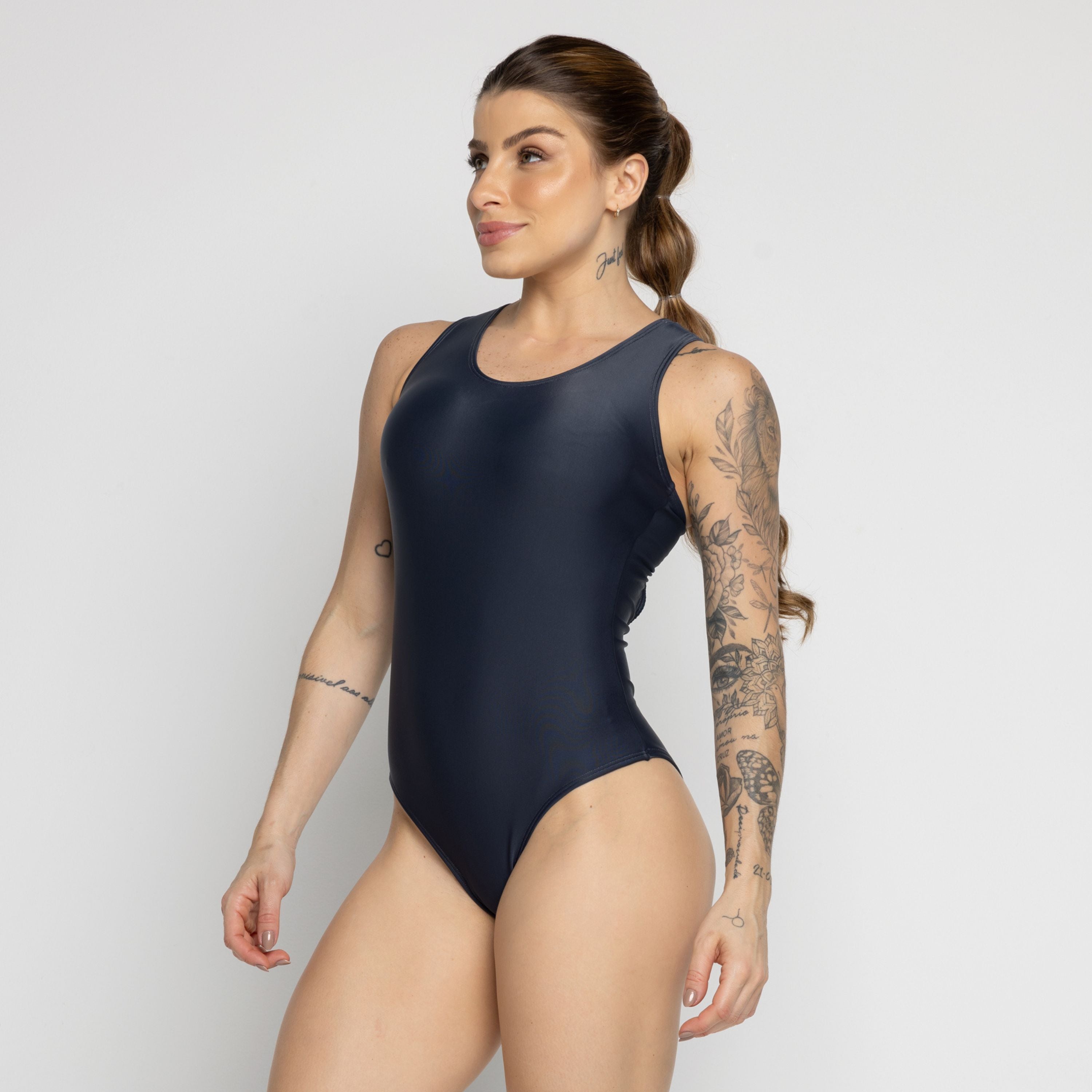 Maiô Natação Com Detalhe Cinza - VEKYO