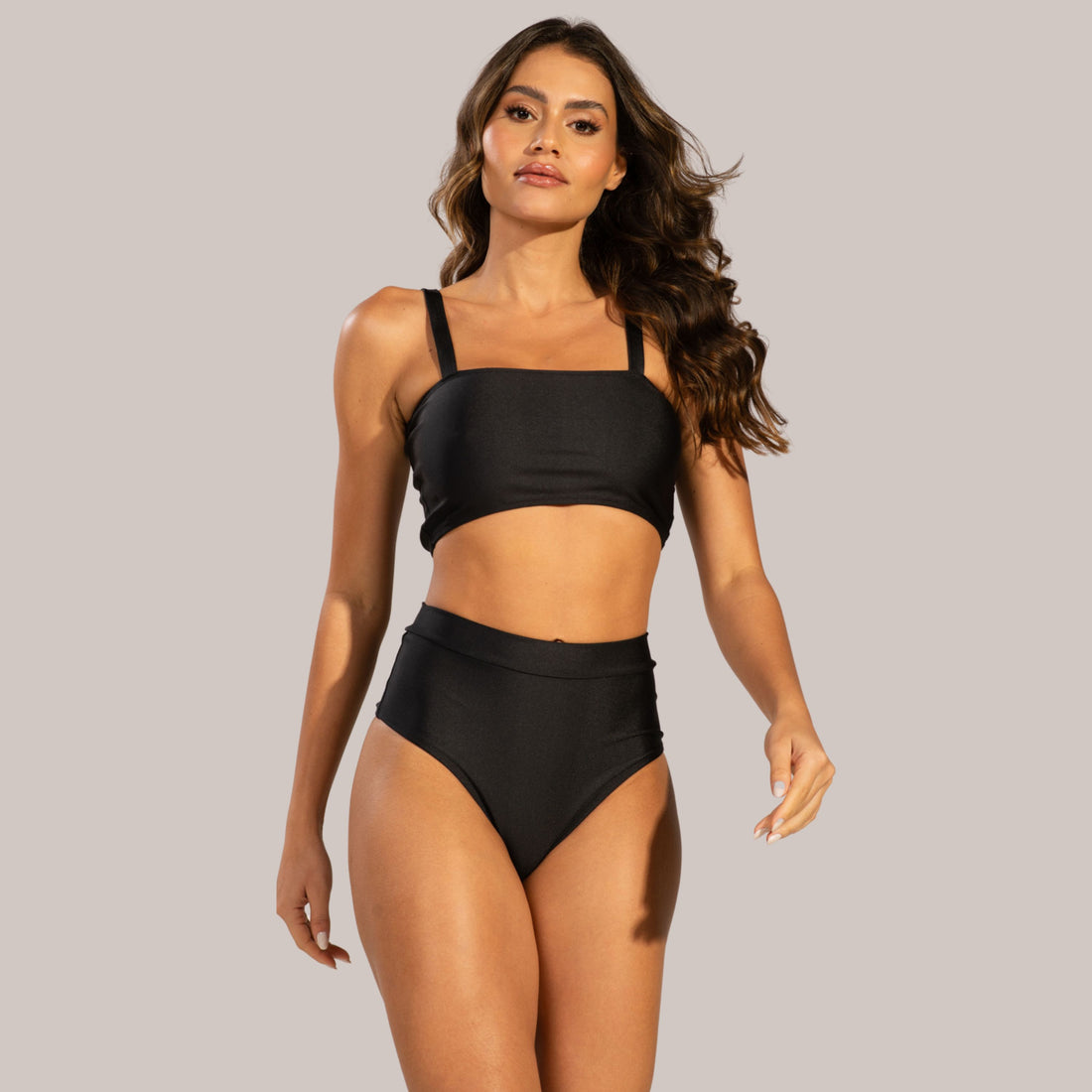 Biquíni Top Faixa Cintura Alta Preto - VEKYO