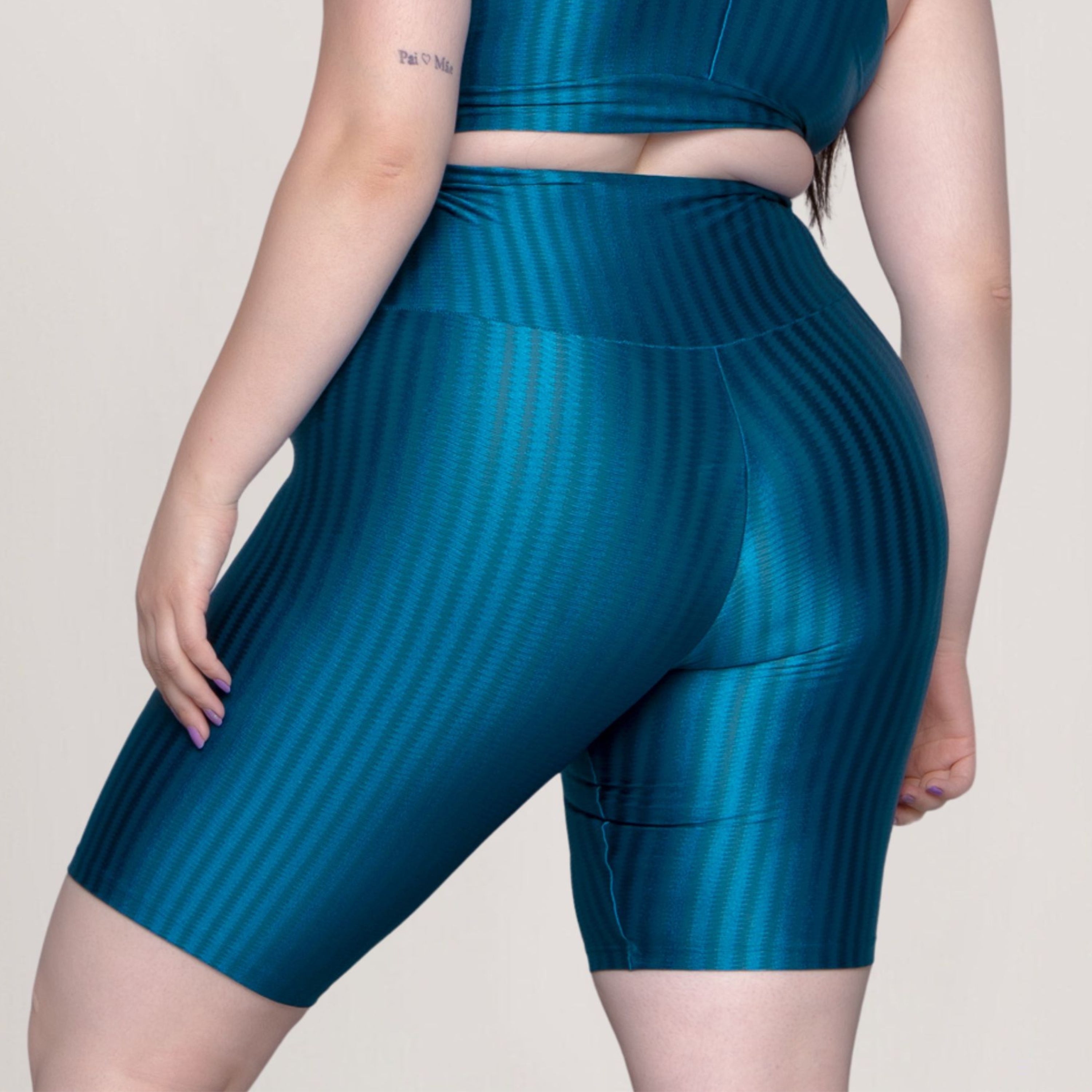 Bermuda New Zig Plus Size Azul - VEKYO