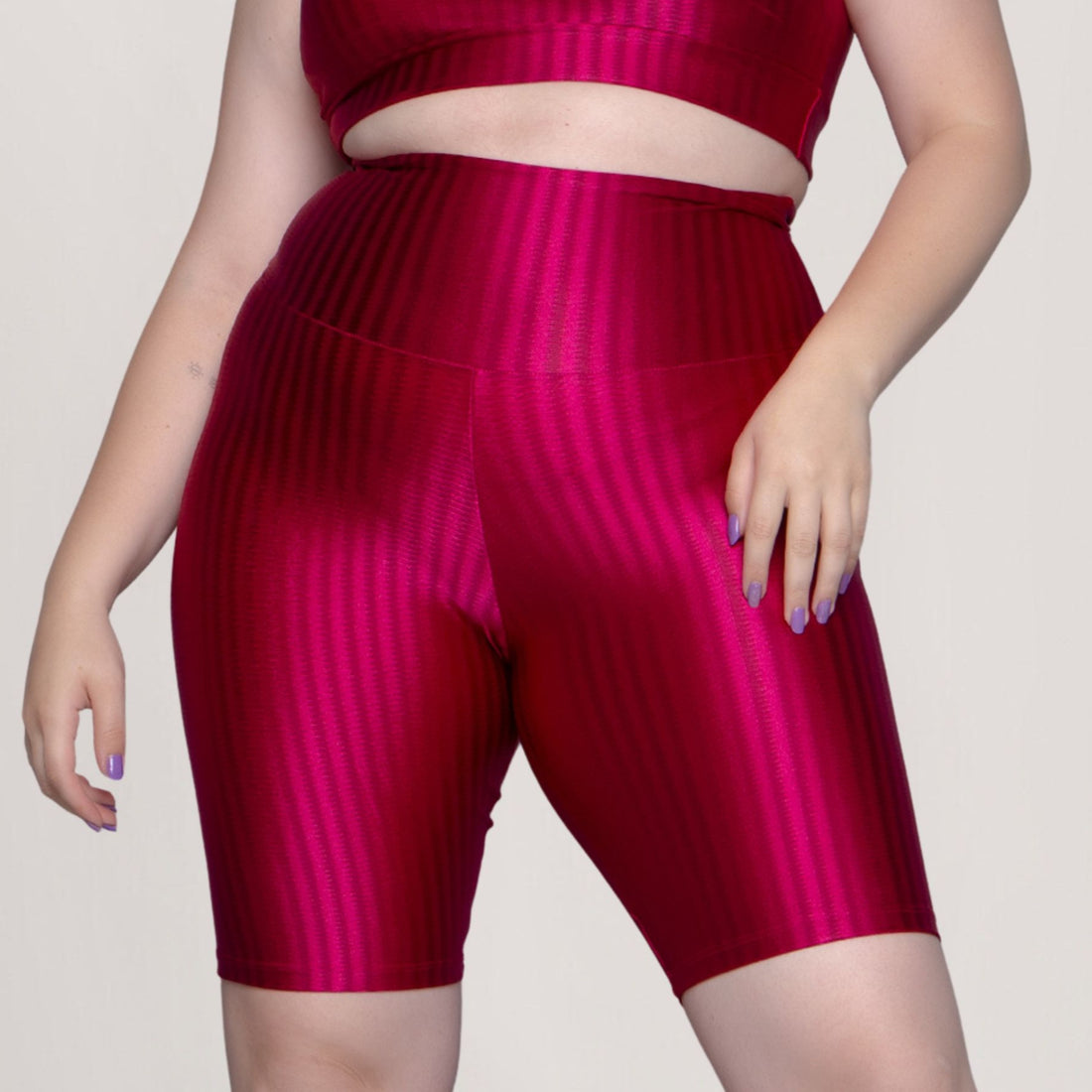 Bermuda New Zig Plus Size Rosa Escuro - VEKYO