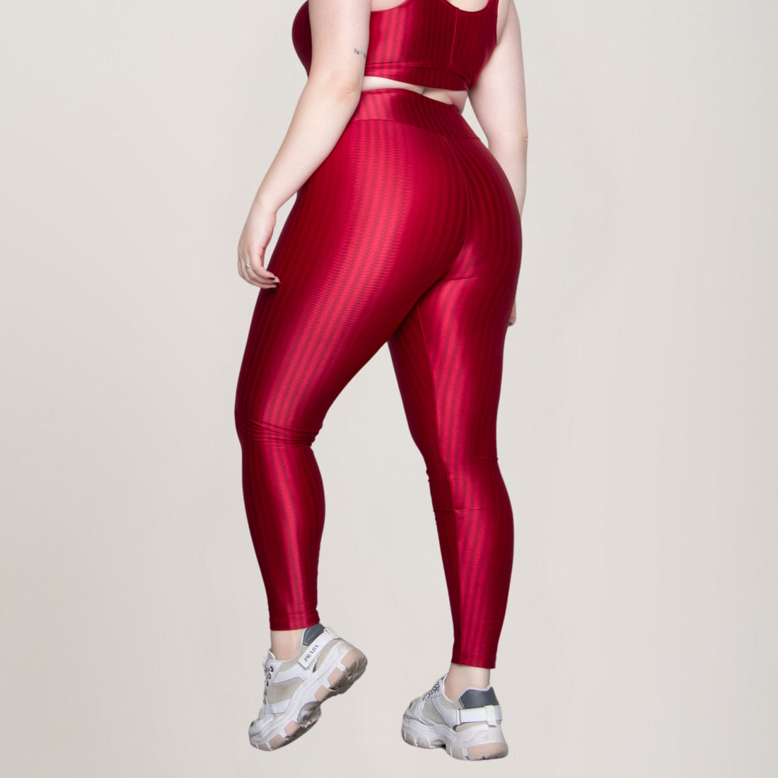 Calça Legging Plus Size Fitness New Zig Poliamida Vermelho - VEKYO