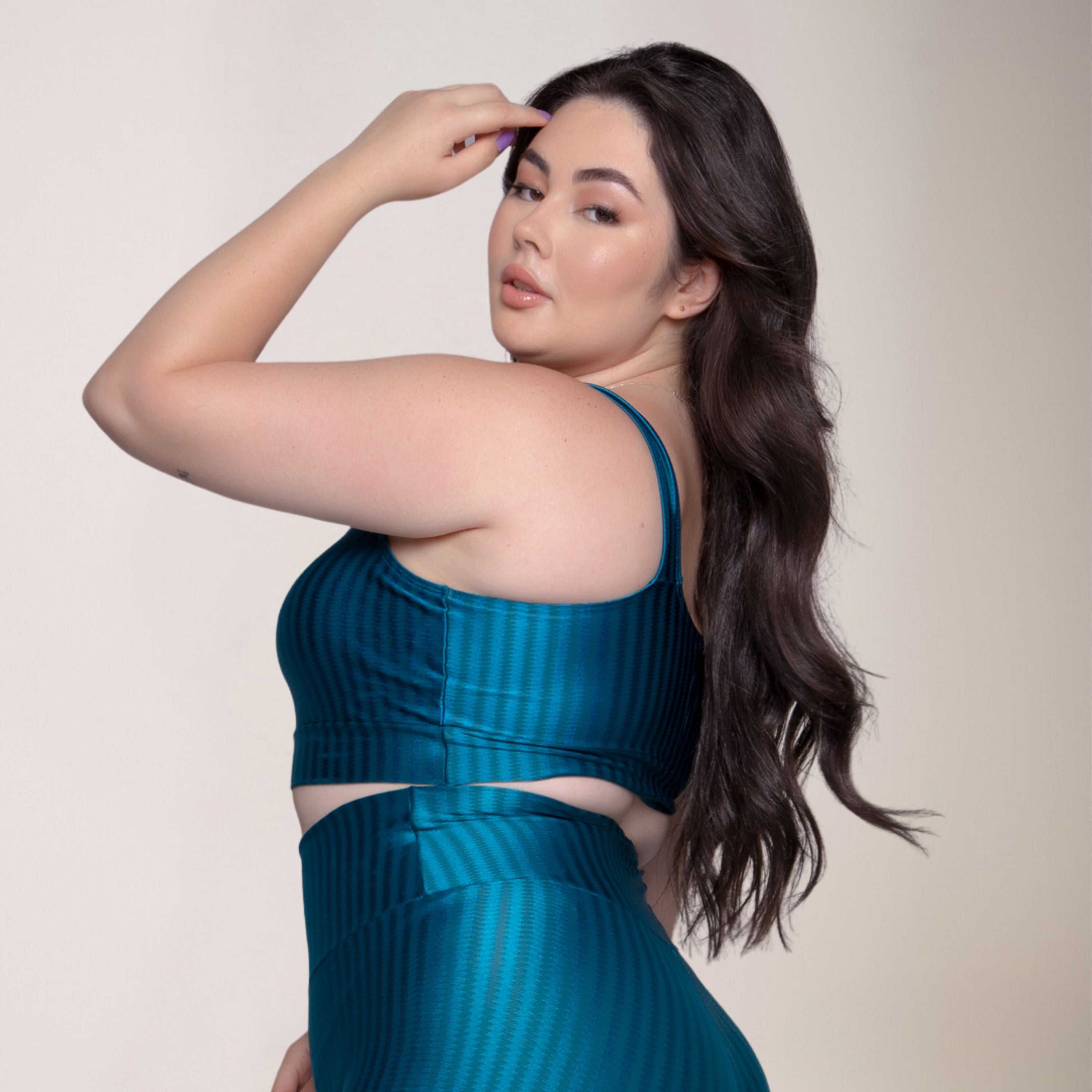 Top Fitness Plus Size New Zig Sem Bojo Azul - VEKYO