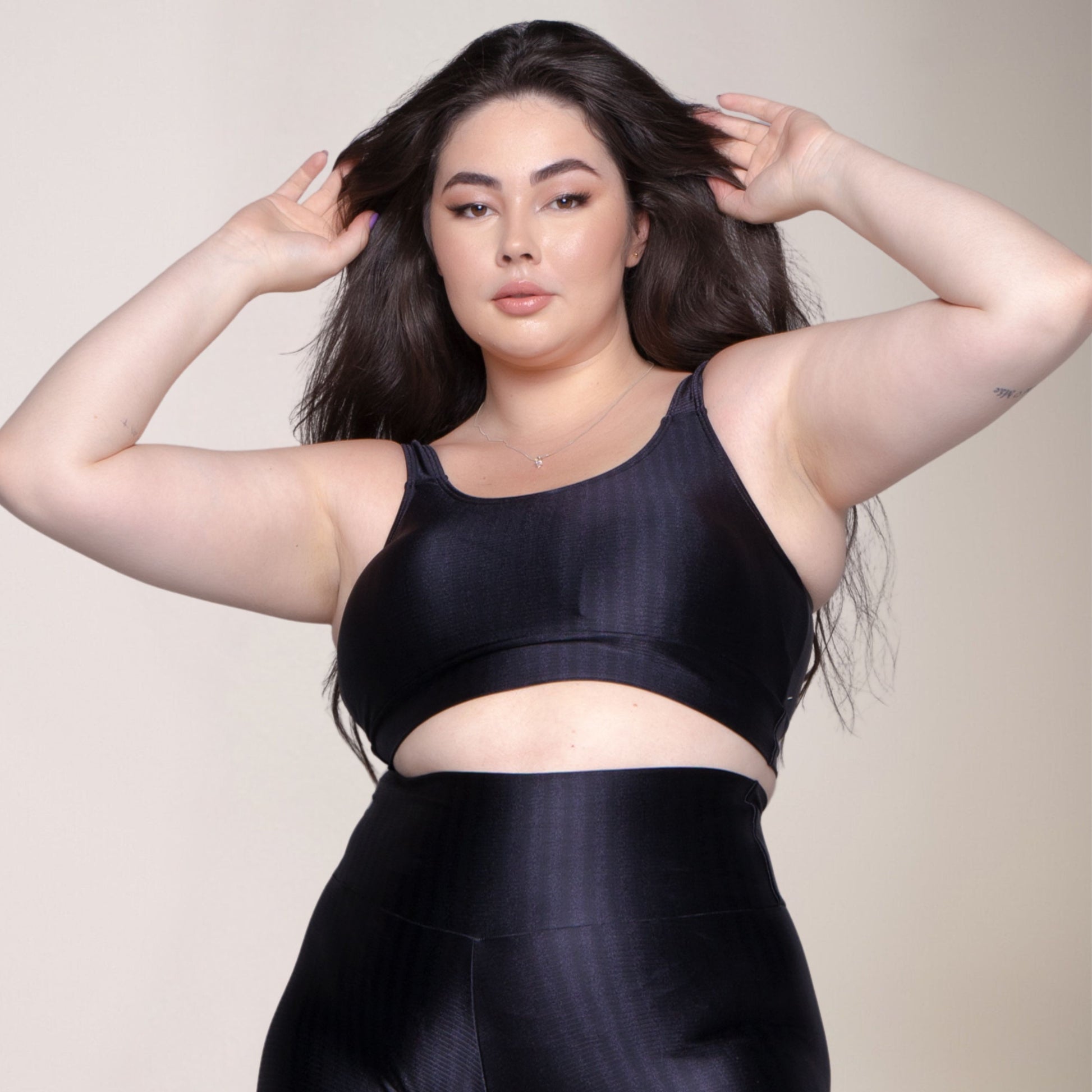 Top Fitness Plus Size New Zig Sem Bojo Preto - VEKYO
