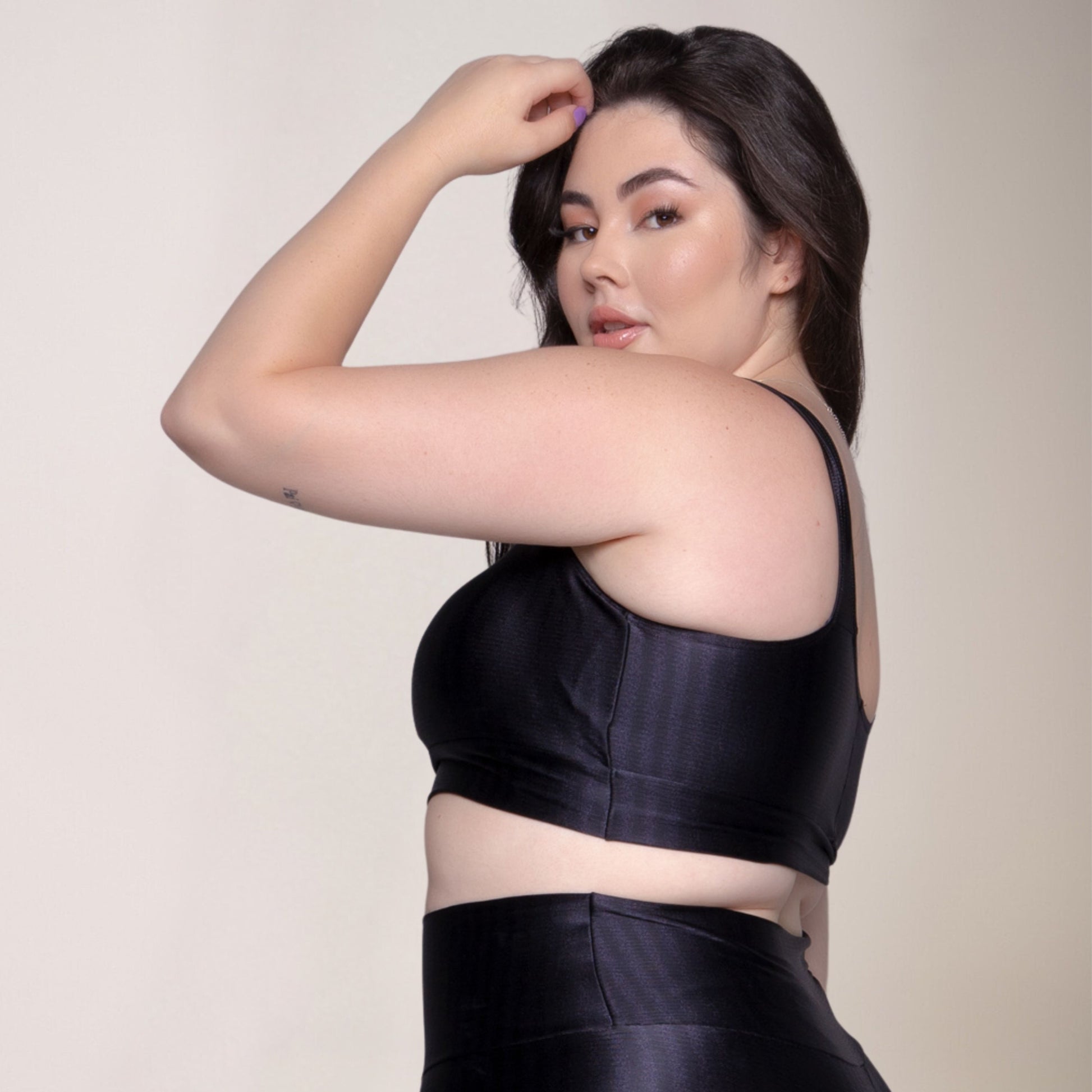 Top Fitness Plus Size New Zig Sem Bojo Preto - VEKYO