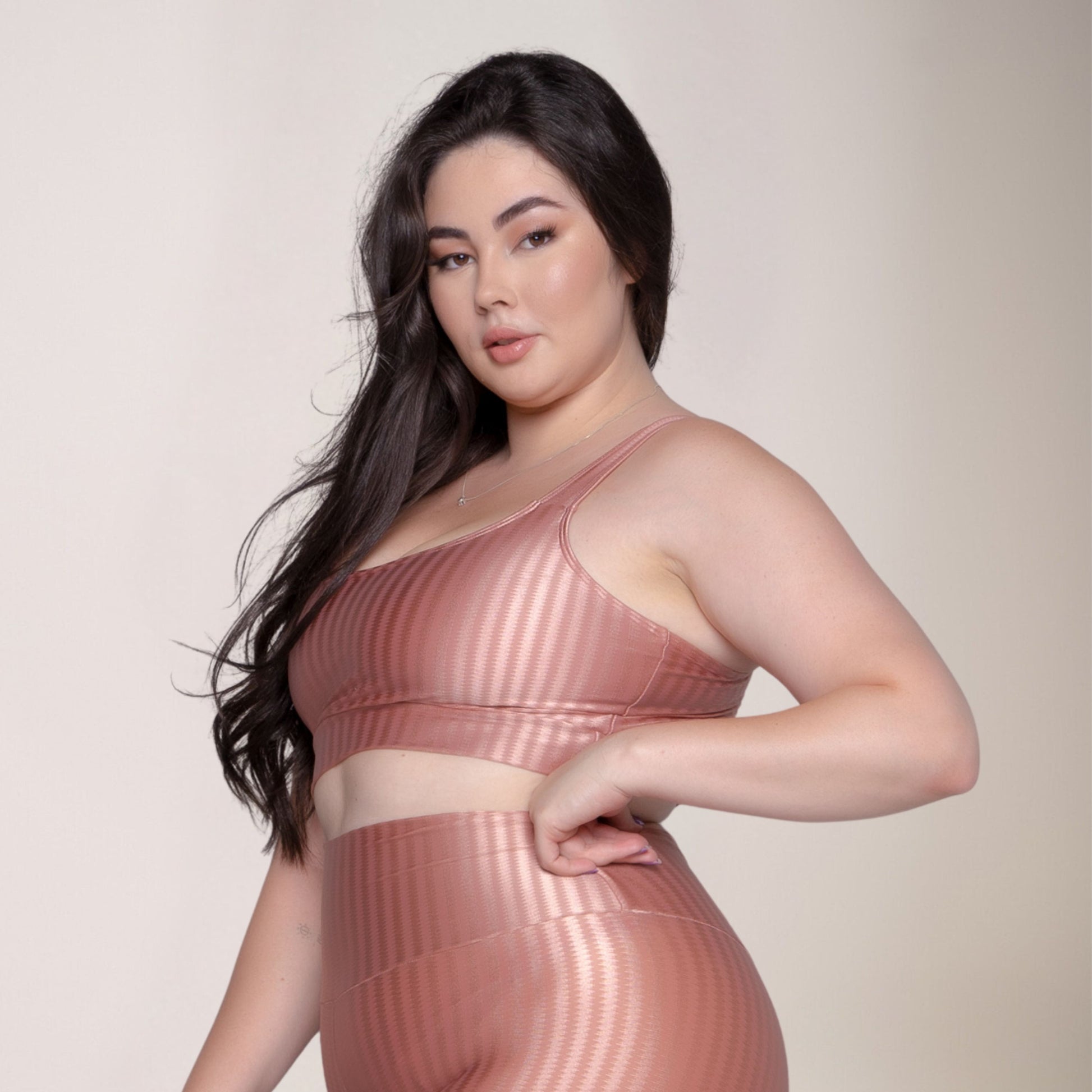 Top Fitness Plus Size New Zig Sem Bojo Rosa Claro - VEKYO