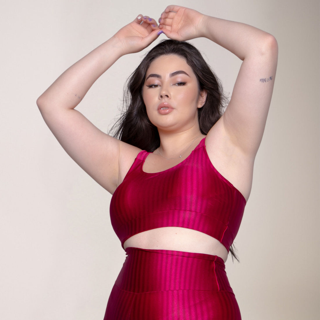 Top Fitness Plus Size New Zig Sem Bojo Rosa Escuro - VEKYO