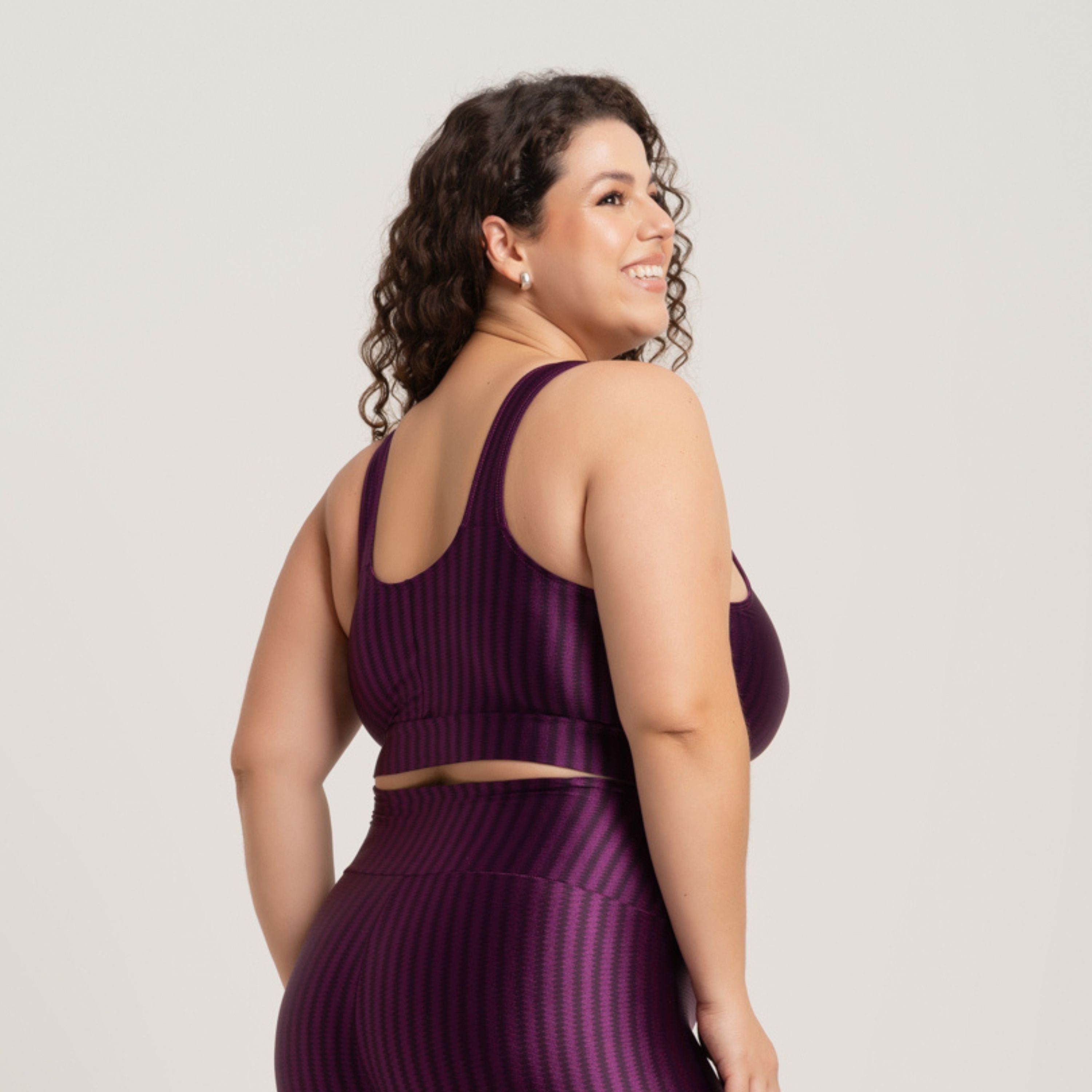 Top Fitness Plus Size New Zig Sem Bojo Roxo - VEKYO