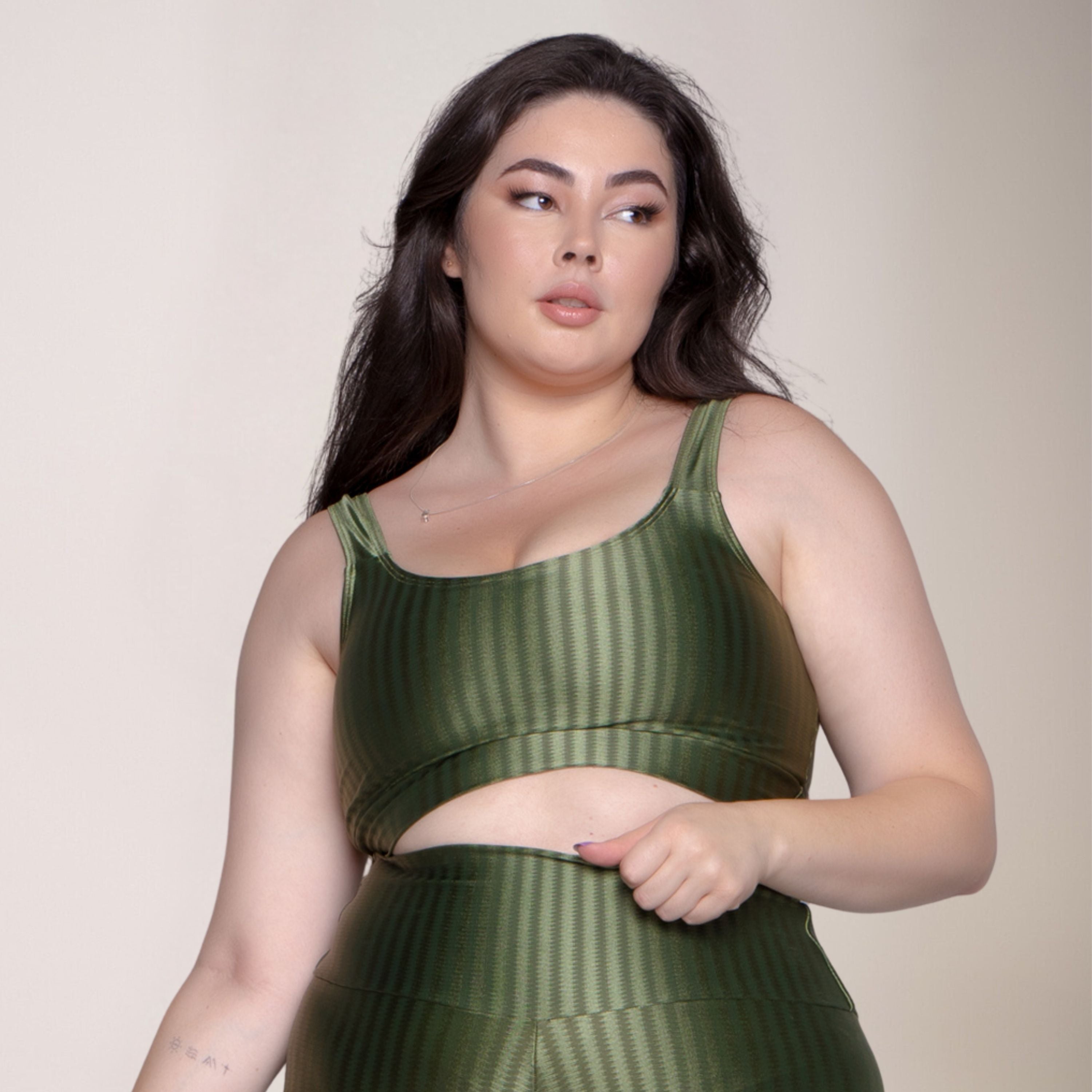 Top Fitness Plus Size New Zig Sem Bojo Verde - VEKYO