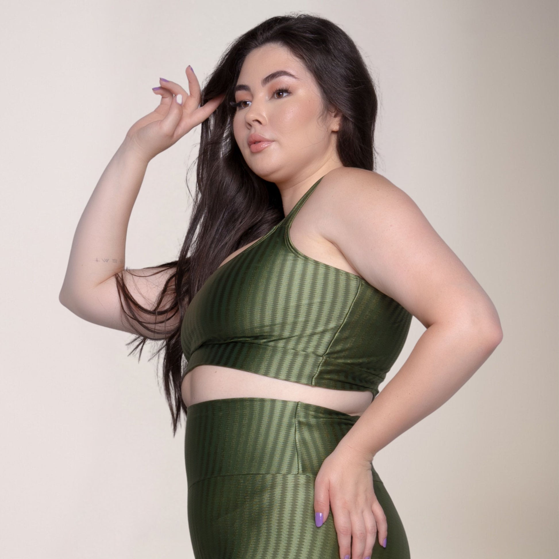 Top Fitness Plus Size New Zig Sem Bojo Verde - VEKYO