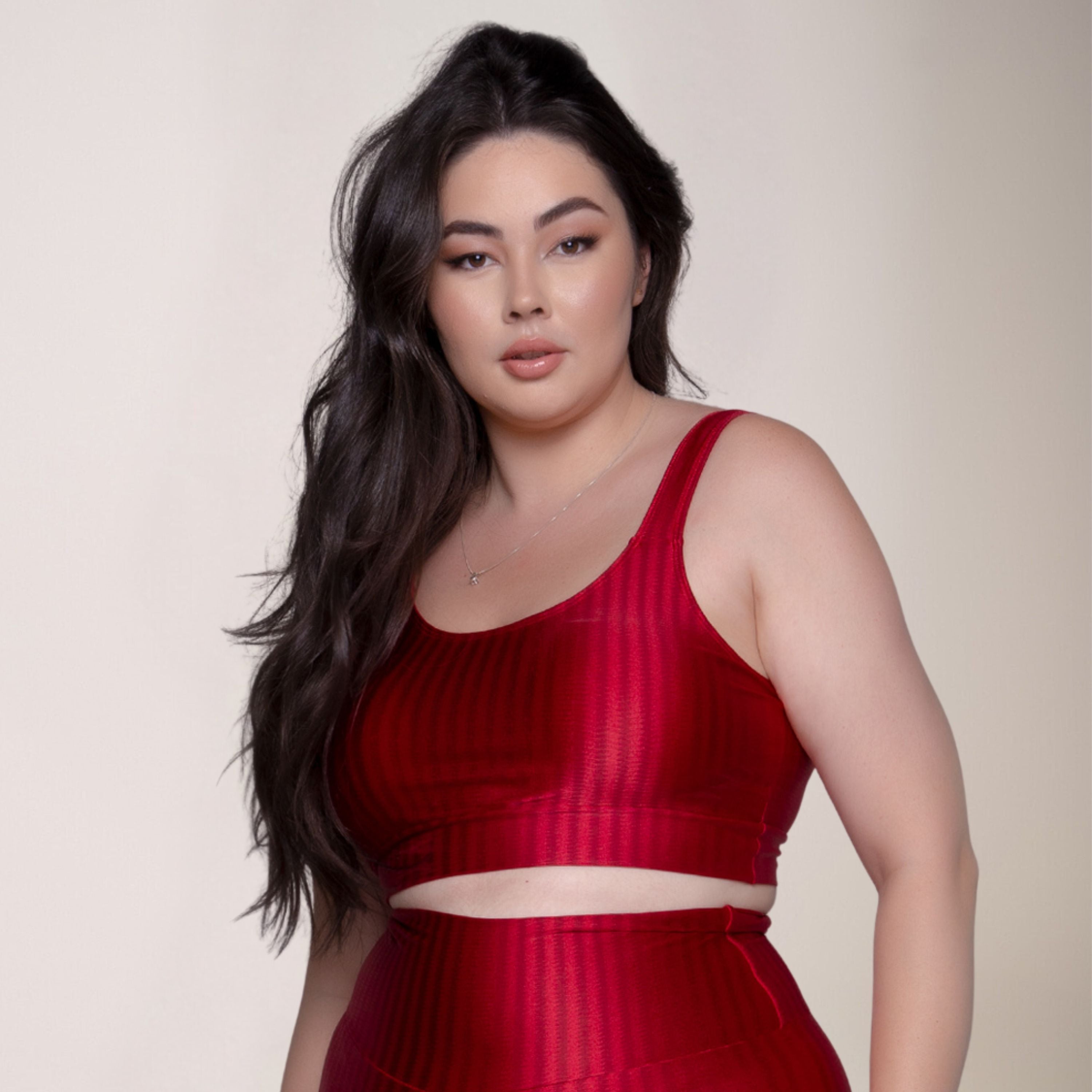 Top Fitness Plus Size New Zig Sem Bojo Vermelho - VEKYO