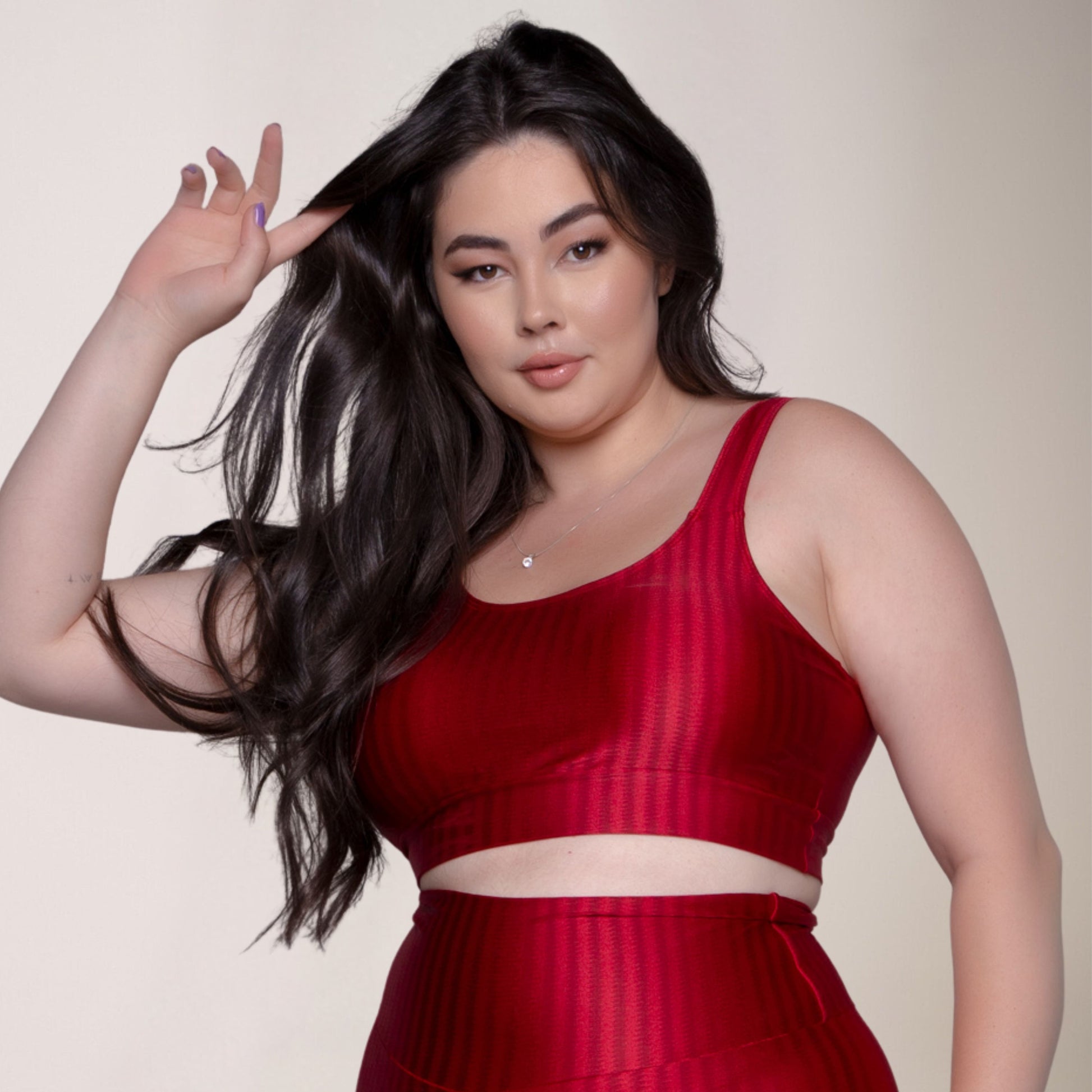 Top Fitness Plus Size New Zig Sem Bojo Vermelho - VEKYO