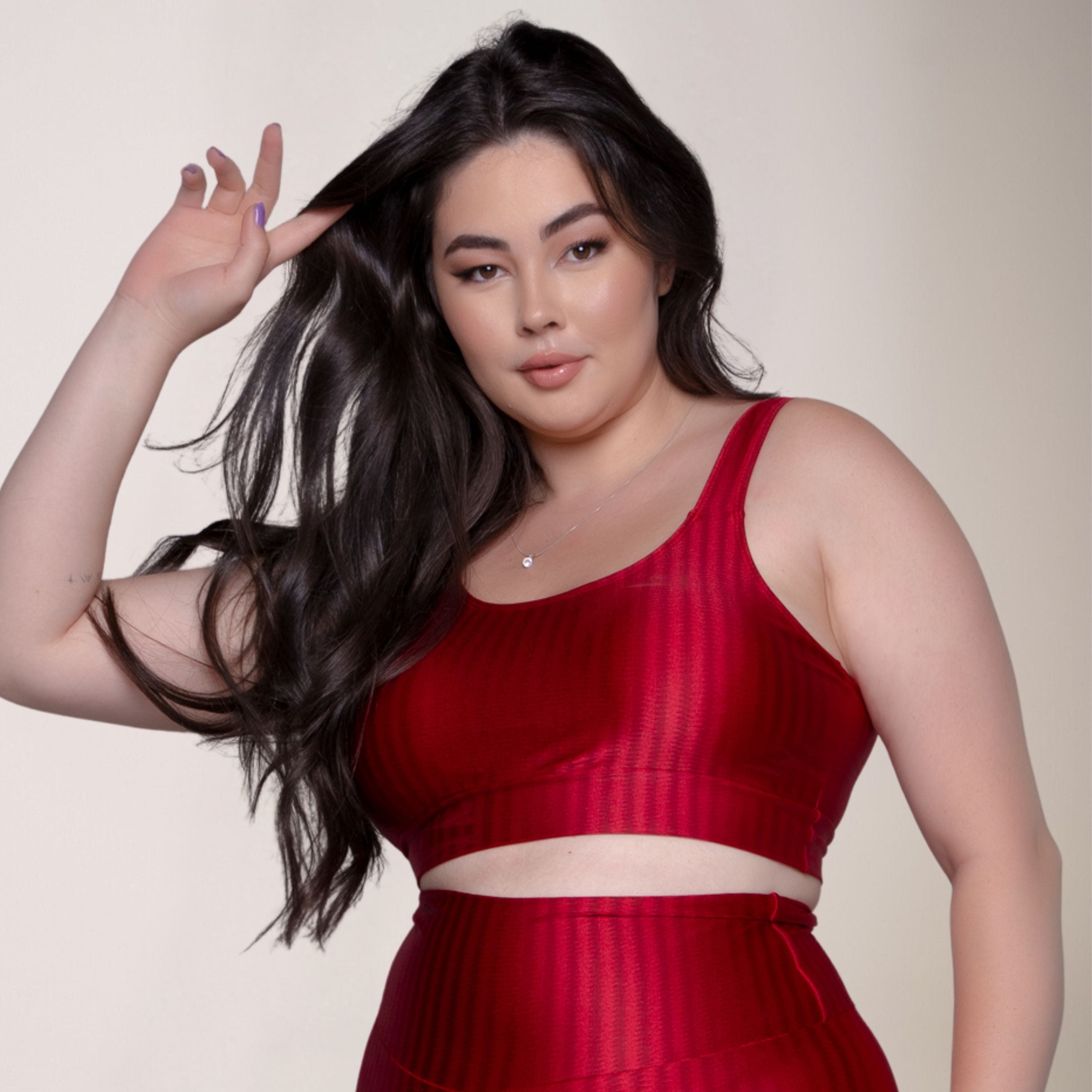 Top Fitness Plus Size New Zig Sem Bojo Vermelho - VEKYO