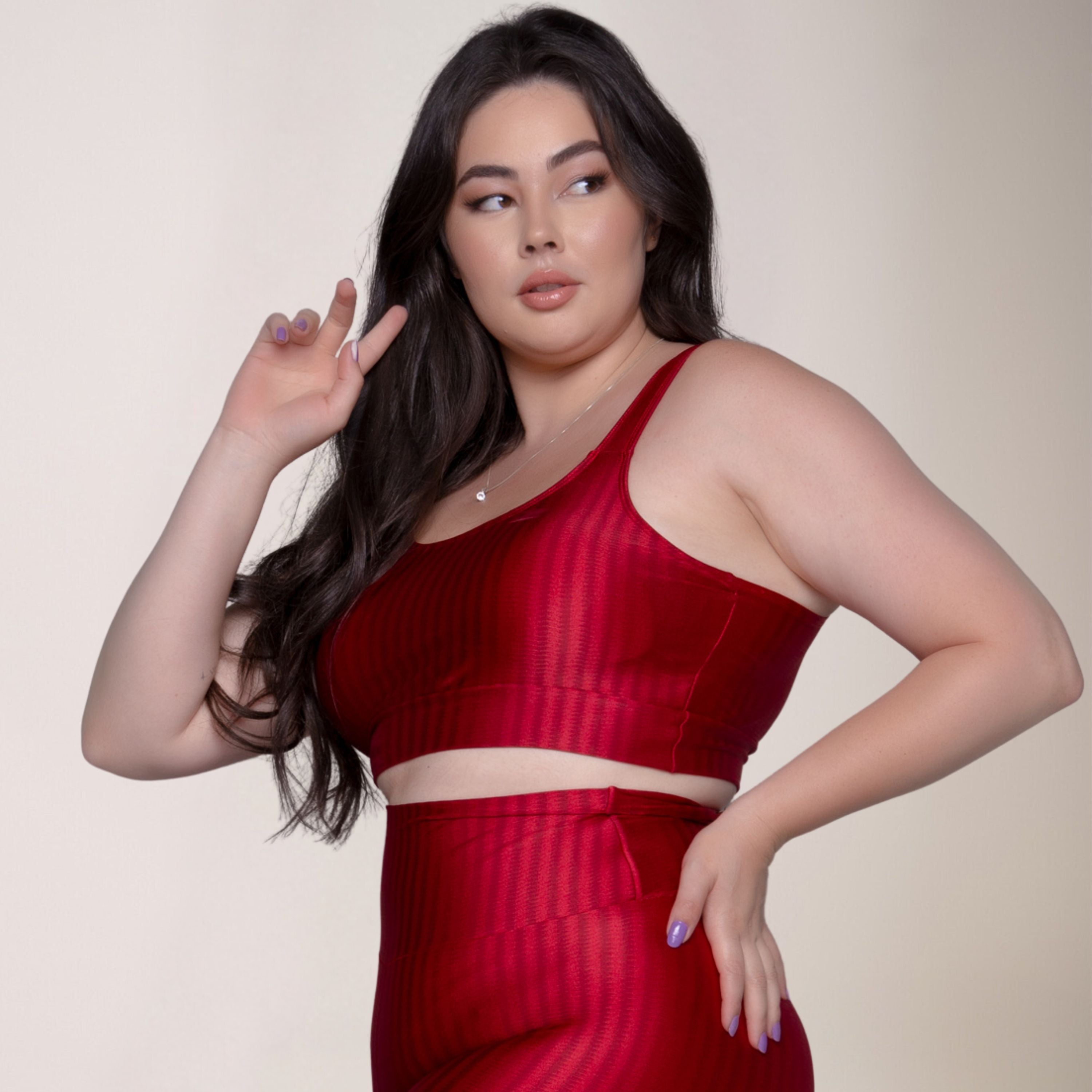 Top Fitness Plus Size New Zig Sem Bojo Vermelho - VEKYO