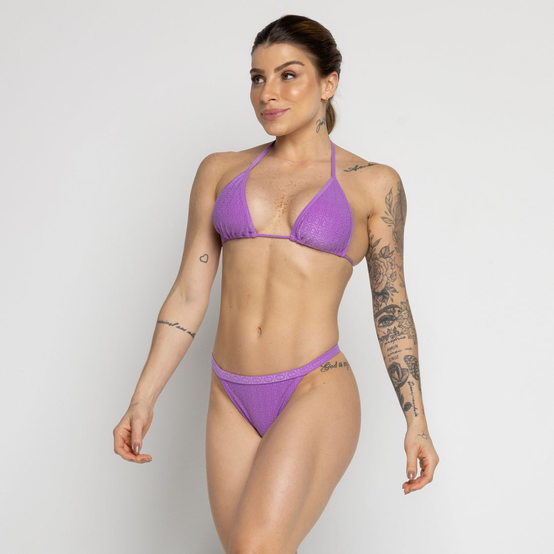 Biquíni Cortininha Fita Texturizado Lilás - VEKYO