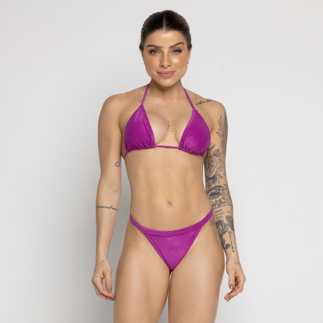 Biquíni Cortininha Fita Texturizado Roxo - VEKYO