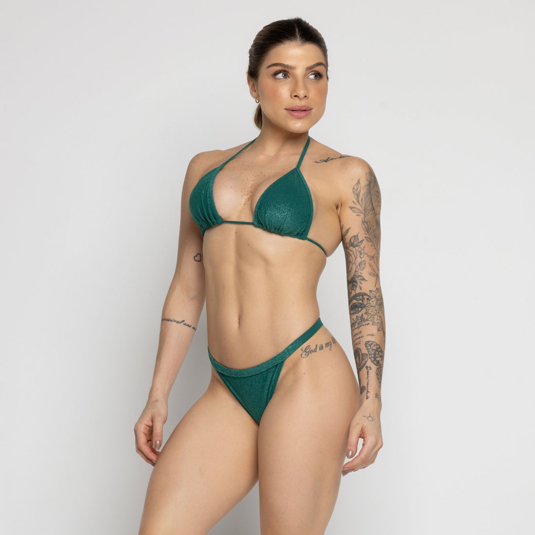 Biquíni Cortininha Fita Texturizado Verde - VEKYO