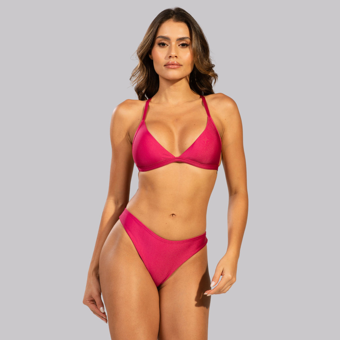 Biquíni Asa Delta Costa Cruzada Rosa - VEKYO