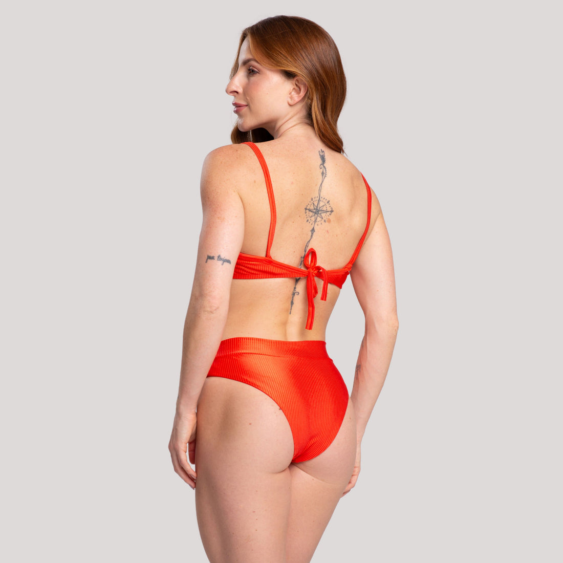 Biquíni Meia Taça Canelado Laranja - VEKYO