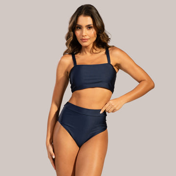 Biquíni Top Faixa Cintura Alta Marinho - VEKYO