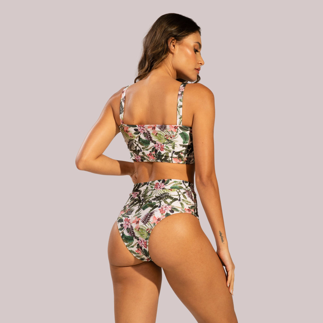 Biquíni Top Faixa Estampado Cintura Alta Verde - VEKYO