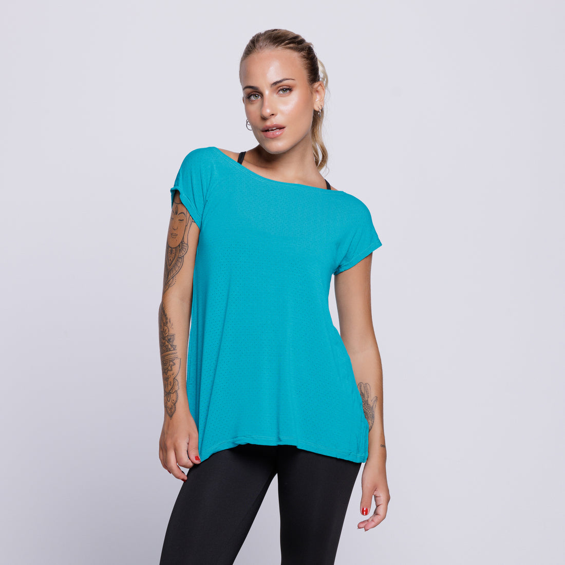 Blusa Fitness Furadinha Verde Água - VEKYO