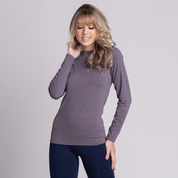 Blusa Térmica Poliéster Manga Longa Proteção UV Cinza - VEKYO