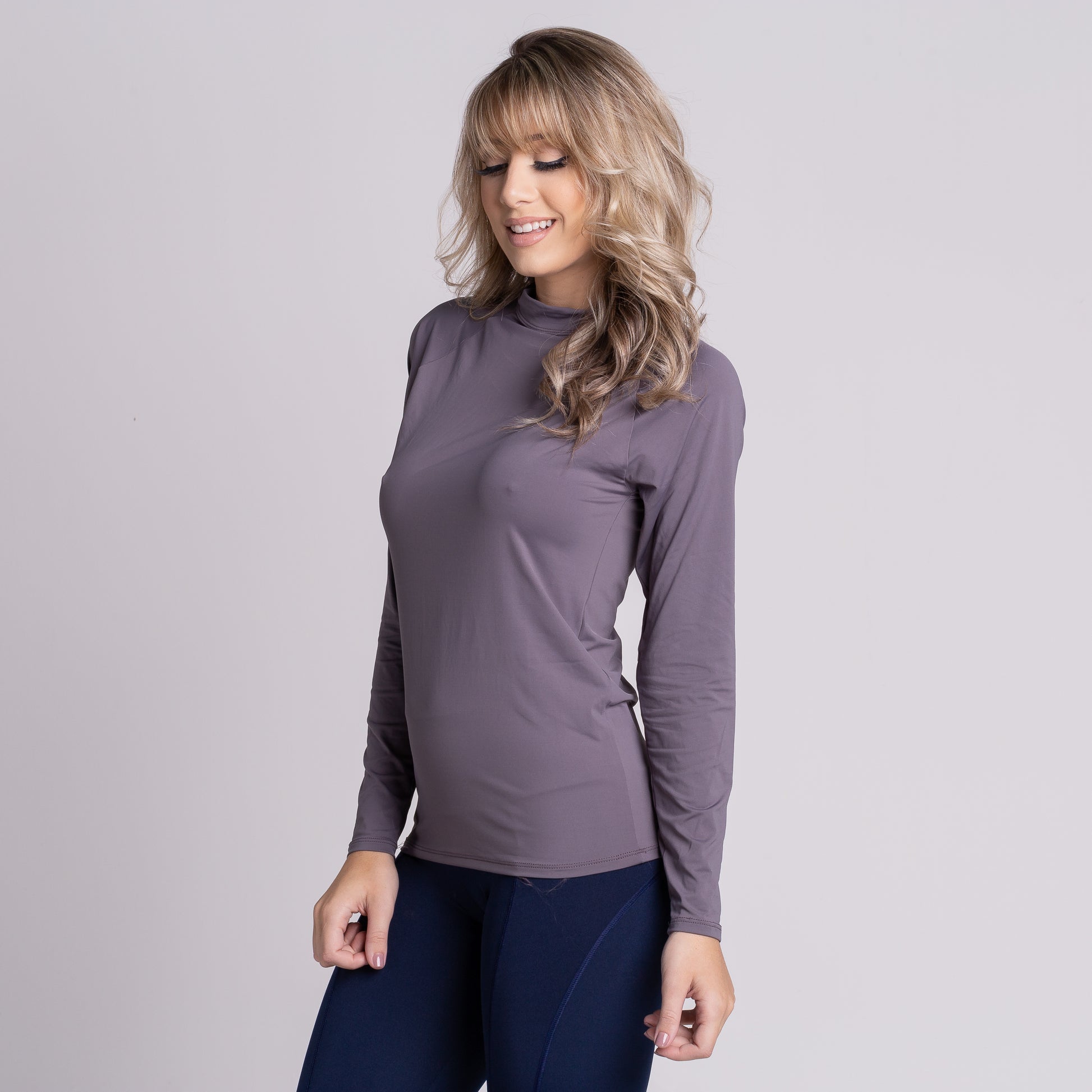 Blusa Térmica Poliéster Manga Longa Proteção UV Cinza - VEKYO