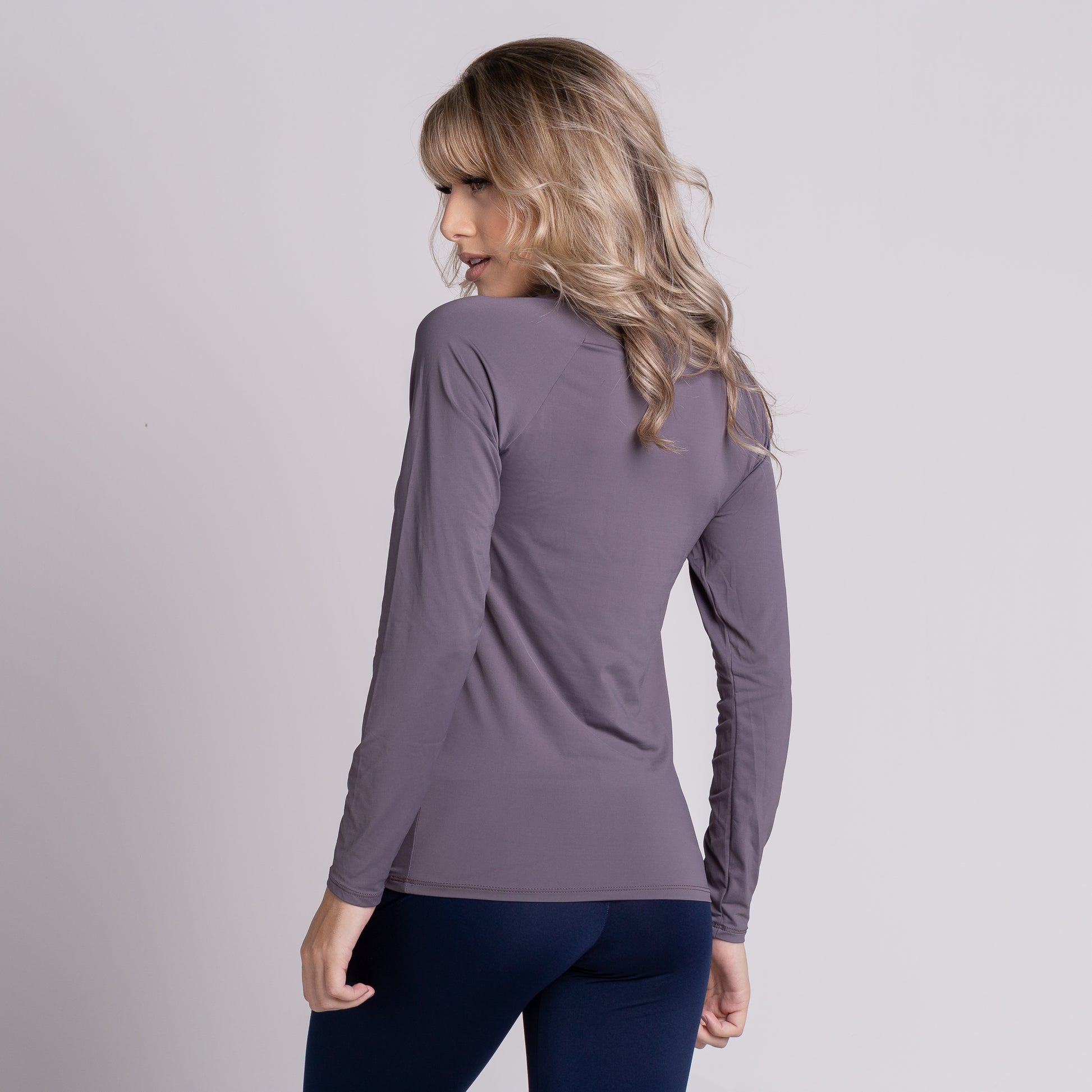 Blusa Térmica Poliéster Manga Longa Proteção UV Cinza - VEKYO