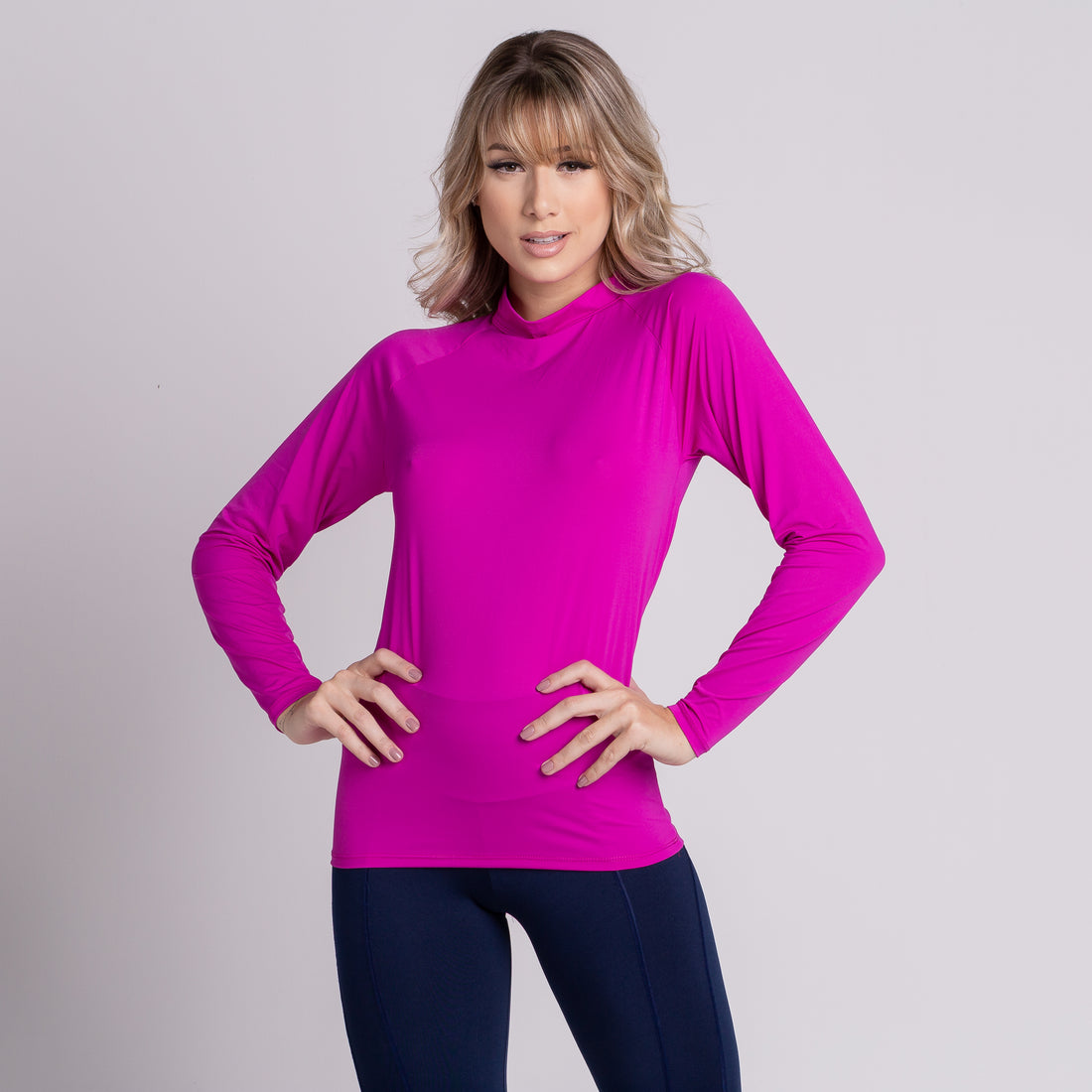 Blusa Térmica Segunda Pele Compressão Proteção Uv Feminina Rosa - VEKYO