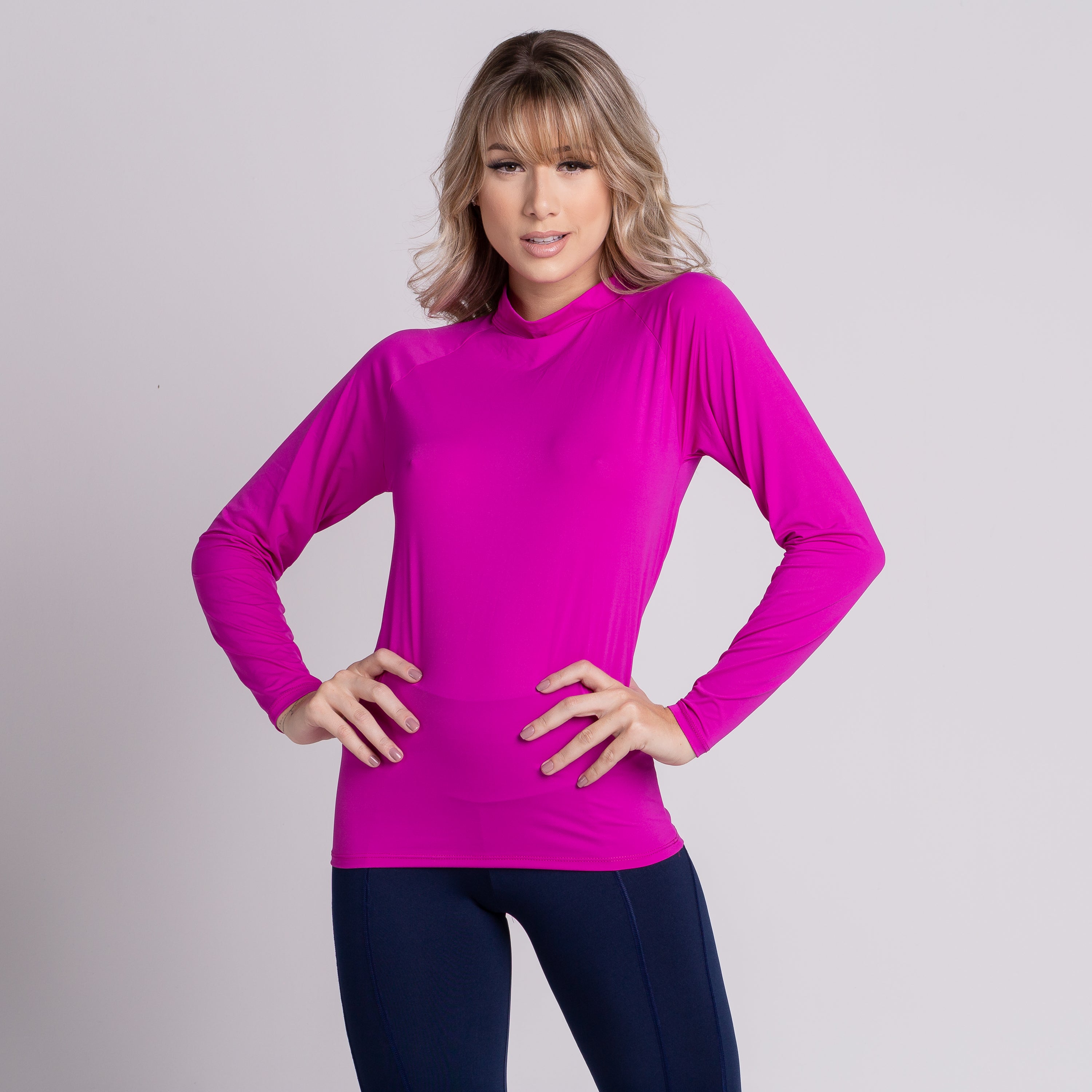 Blusa Térmica Segunda Pele Compressão Proteção Uv Feminina Rosa - VEKYO