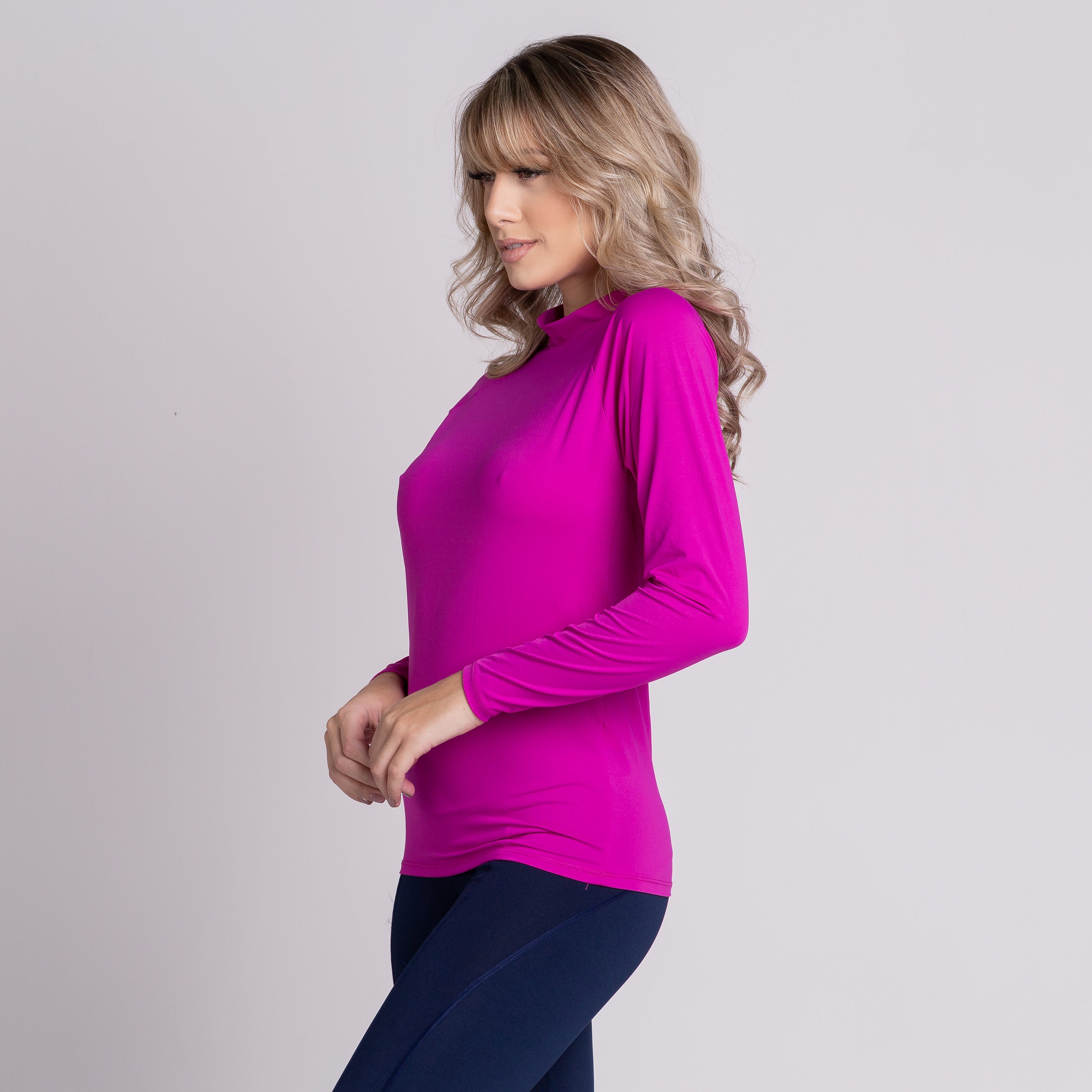 Blusa Térmica Segunda Pele Compressão Proteção Uv Feminina Rosa - VEKYO