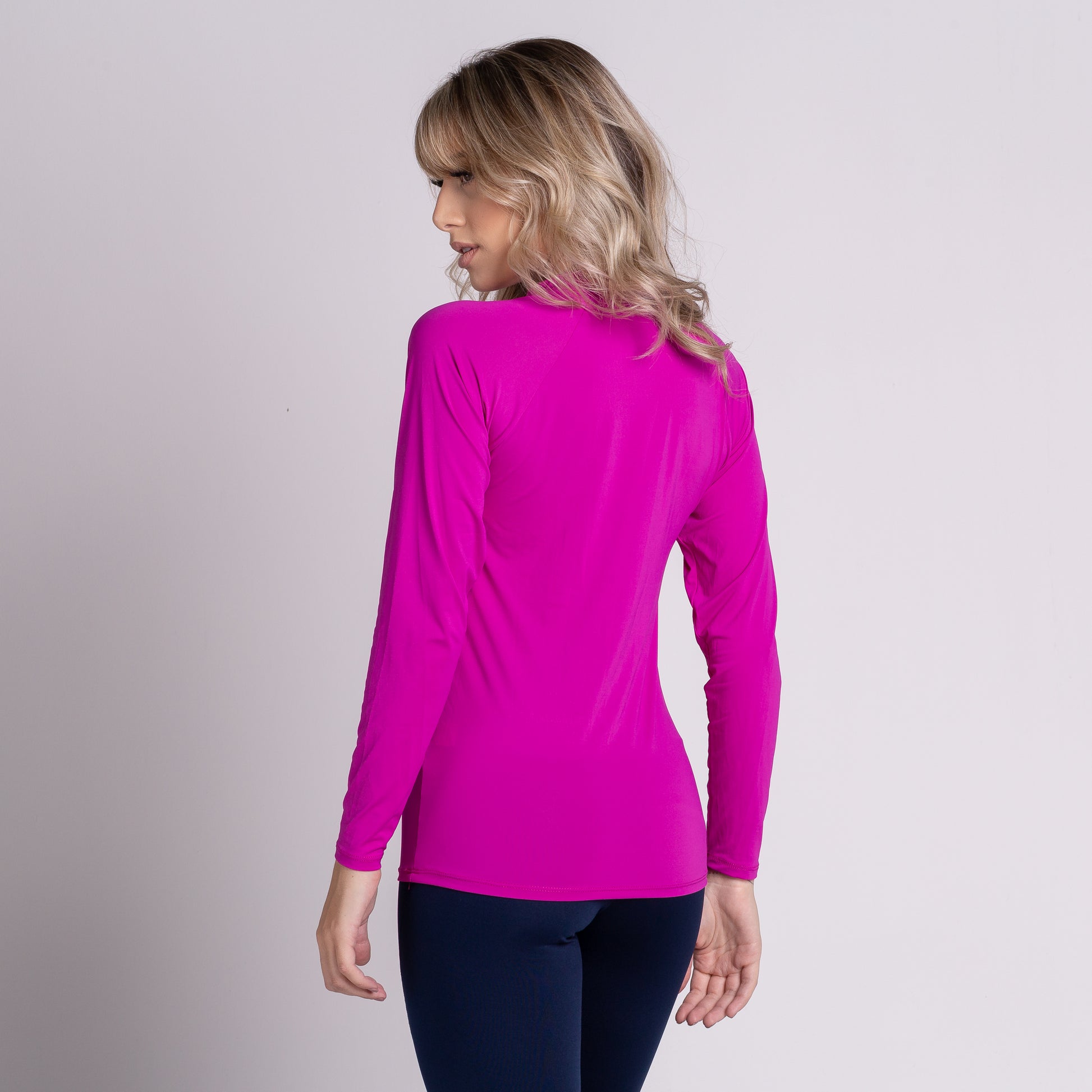 Blusa Térmica Segunda Pele Compressão Proteção Uv Feminina Rosa - VEKYO