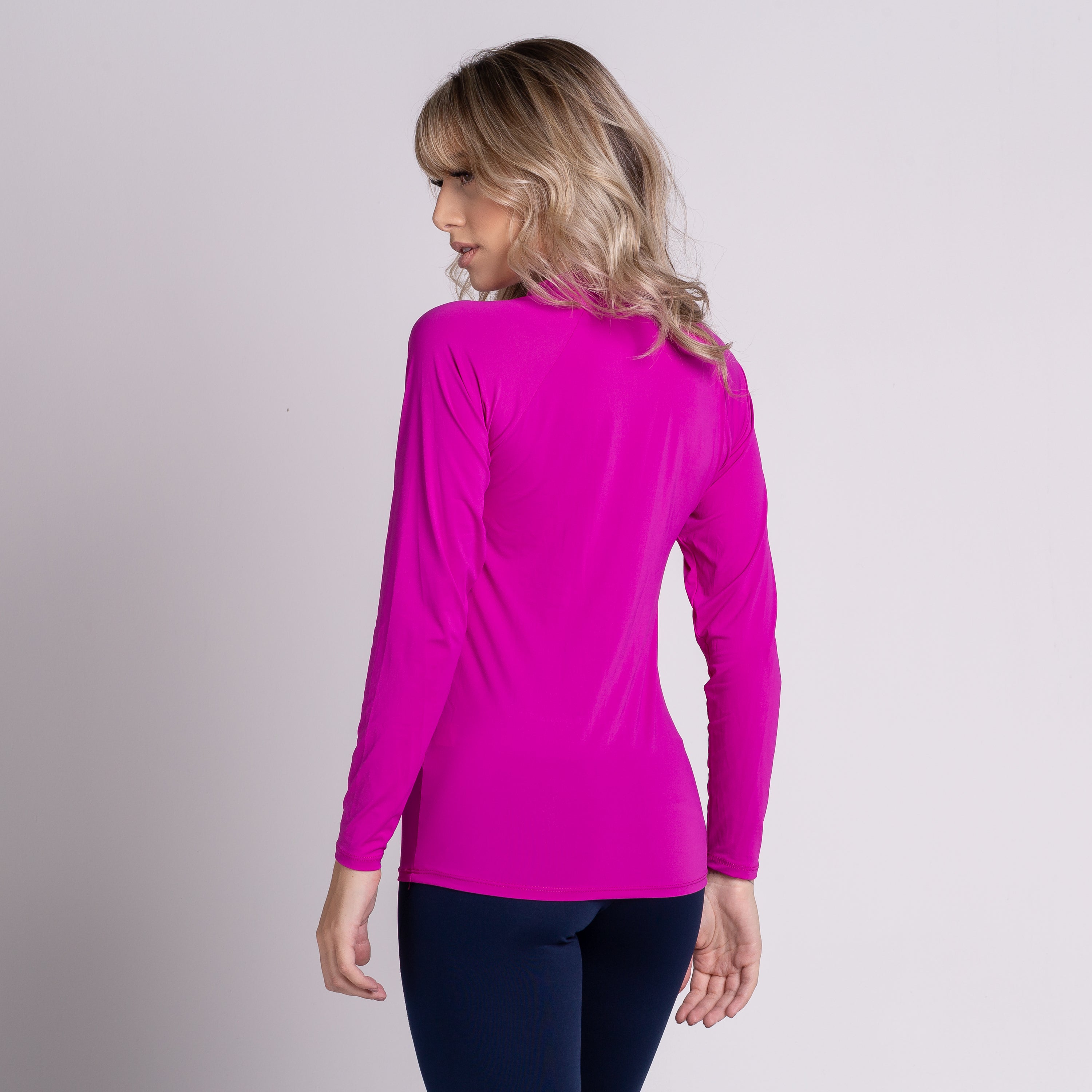 Blusa Térmica Segunda Pele Compressão Proteção Uv Feminina Rosa - VEKYO