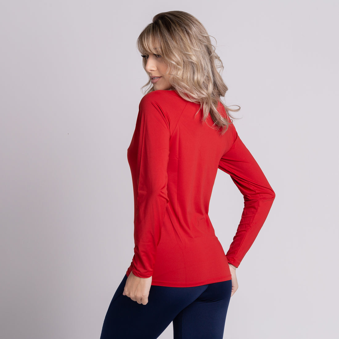 Blusa Térmica Segunda Pele Compressão Proteção Uv Vermelho - VEKYO