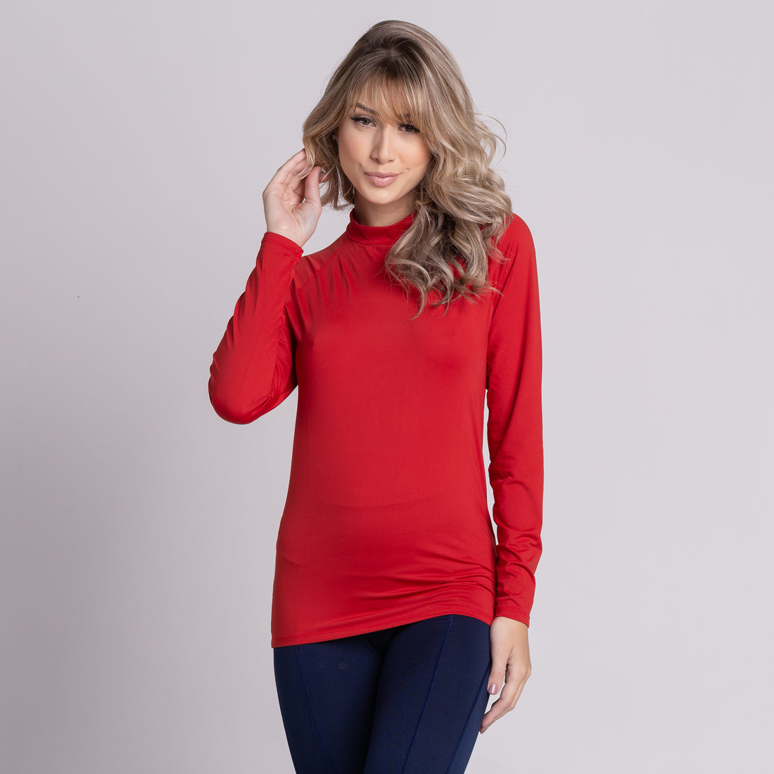 Blusa Térmica Segunda Pele Compressão Proteção Uv Vermelho - VEKYO