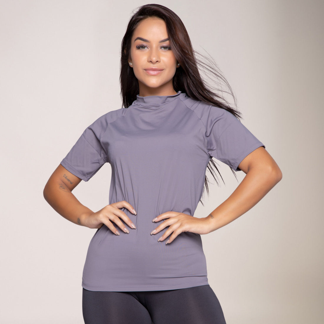 Blusa Térmica Segunda Pele Proteção UV+ Manga Curta Cinza - VEKYO