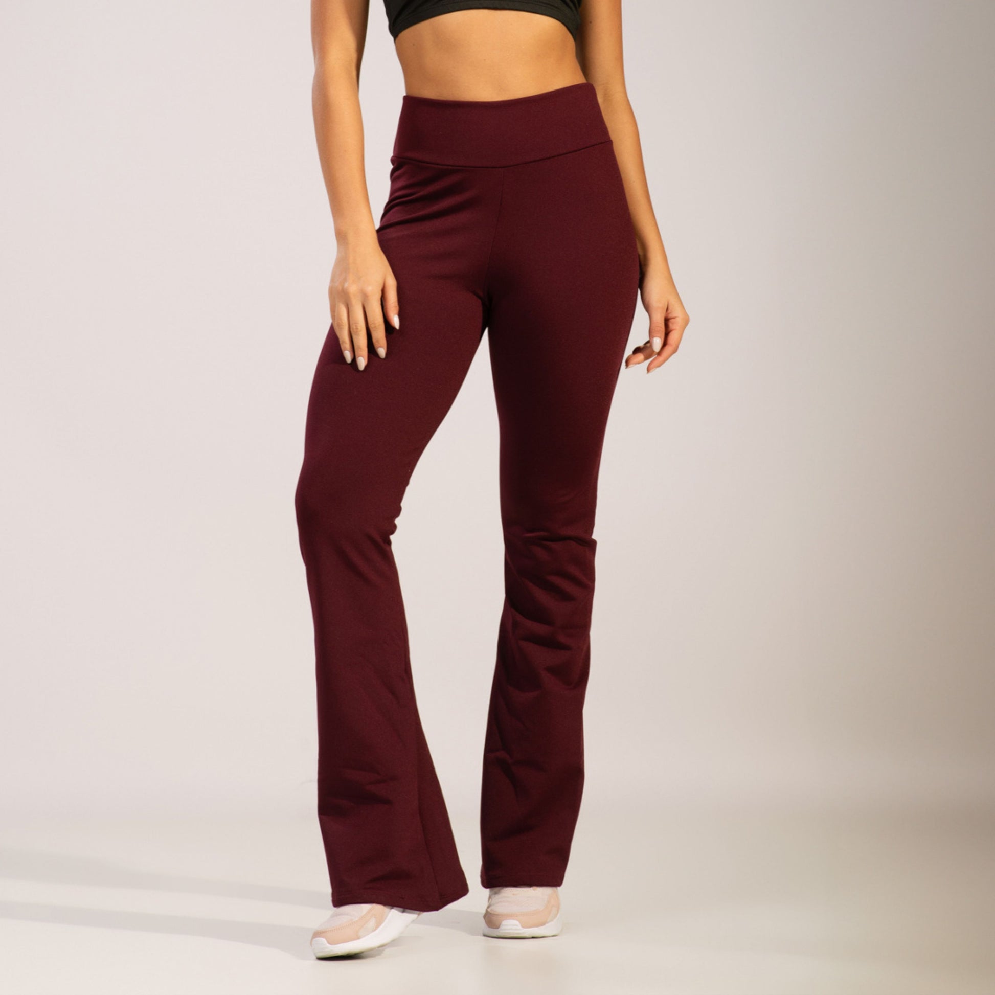 Calça Flare Peluciada Bailarina Vinho - VEKYO