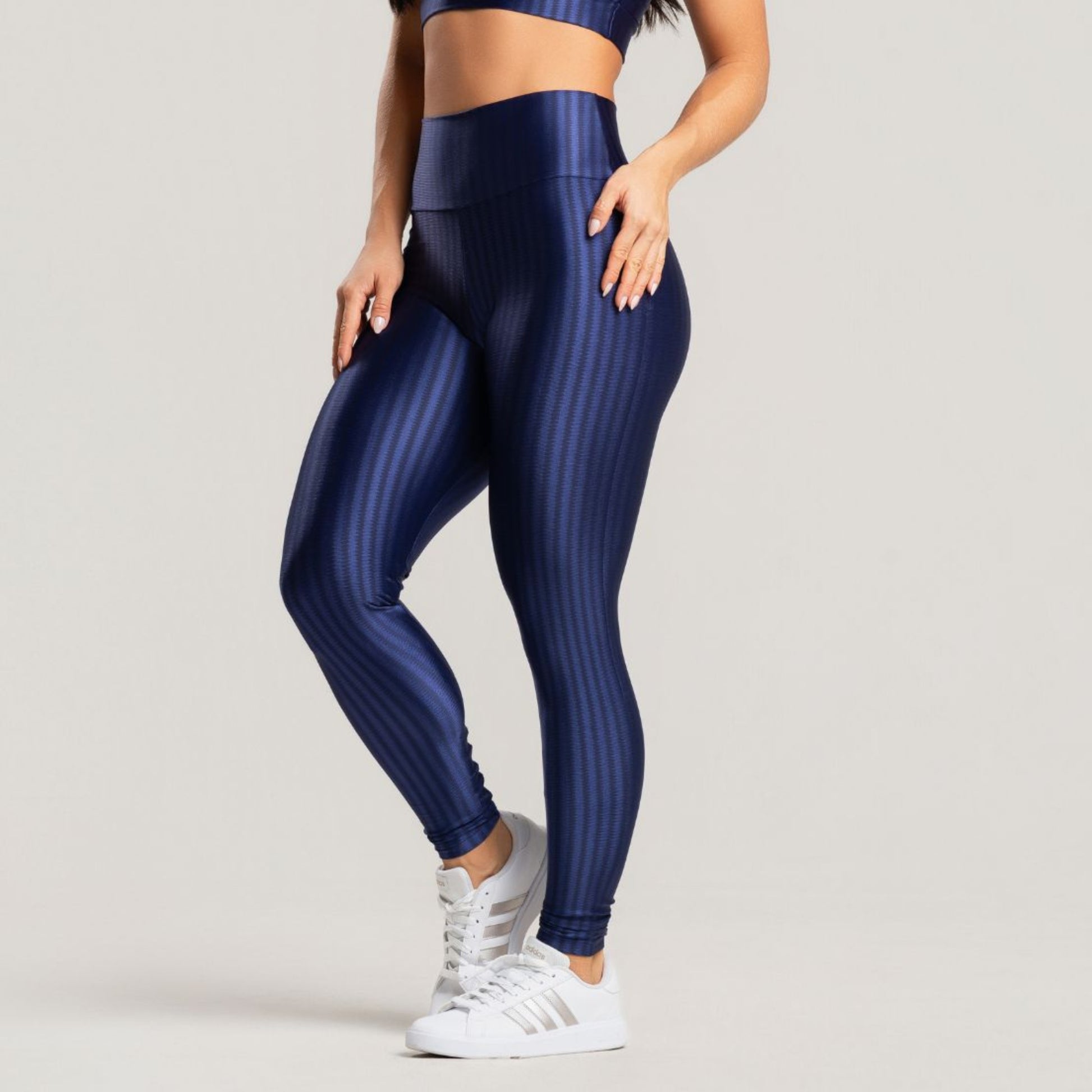 Calça Legging Fitness New Zig Poliamida Marinho - VEKYO
