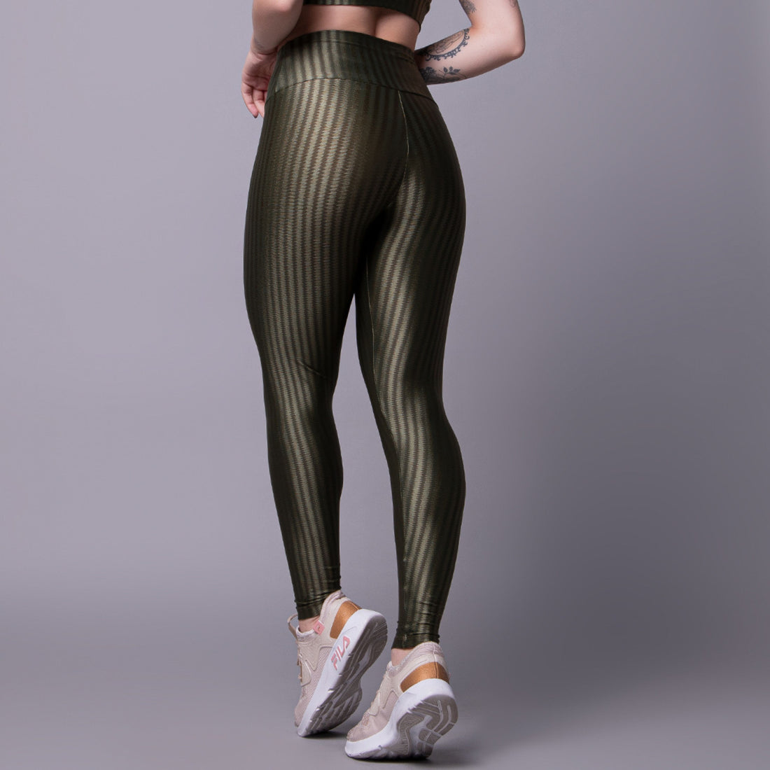 Calça Legging Fitness New Zig Poliamida Verde - VEKYO