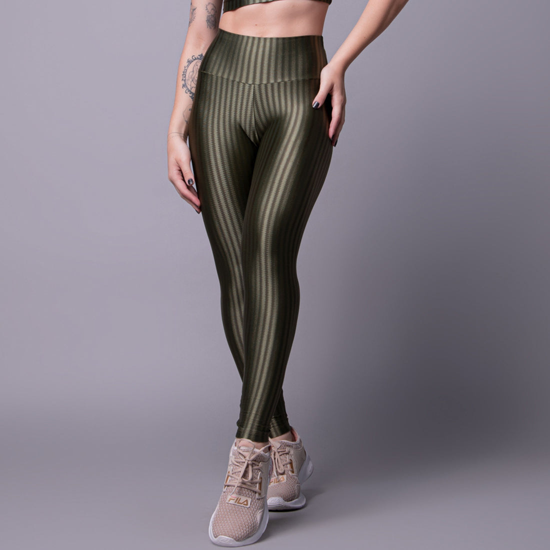 Calça Legging Fitness New Zig Poliamida Verde - VEKYO