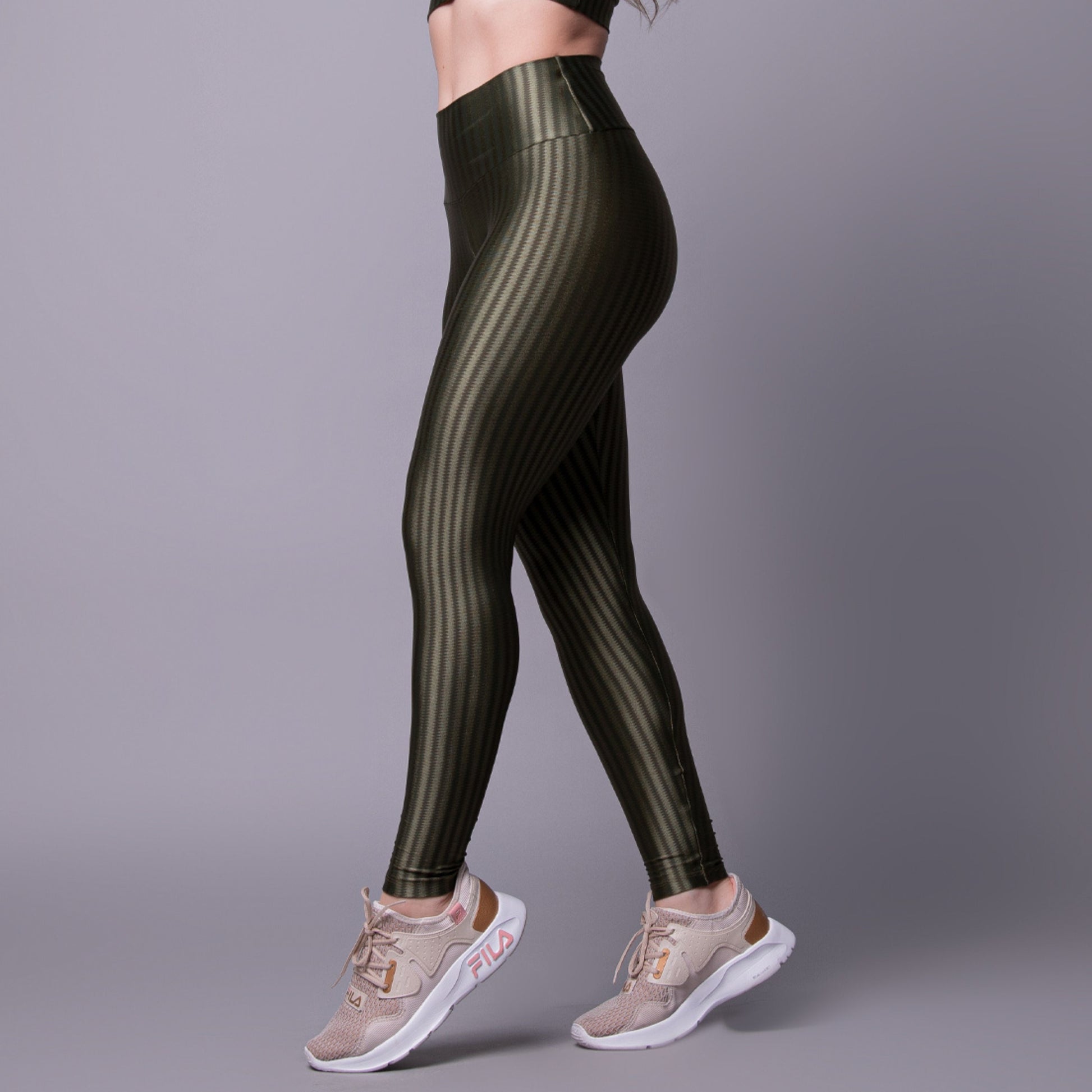 Calça Legging Fitness New Zig Poliamida Verde - VEKYO