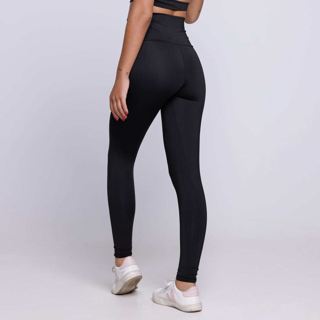 Calça Legging Lisa Cós Alto Suplex Preto - VEKYO
