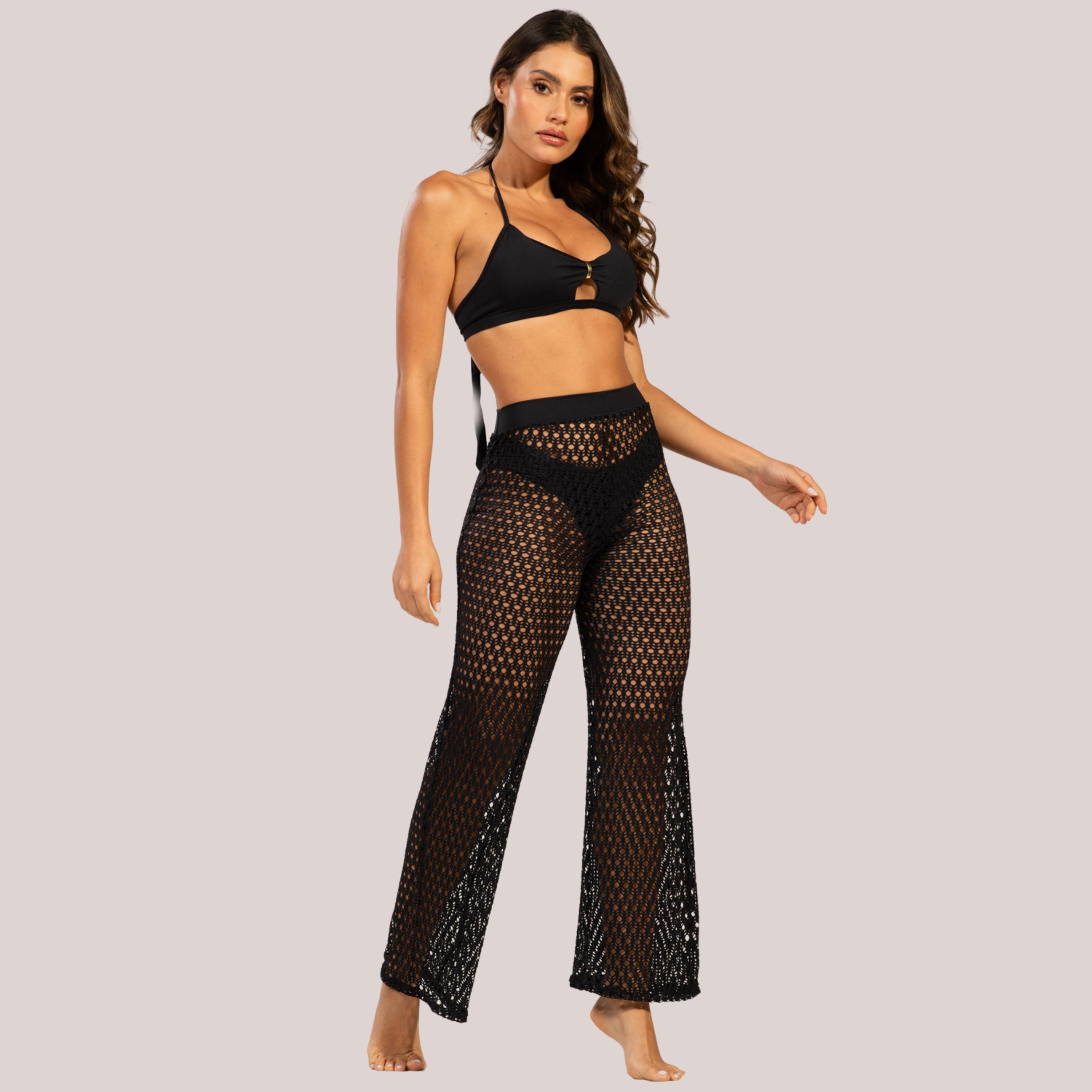 Calça Saída de Praia Preta - VEKYO