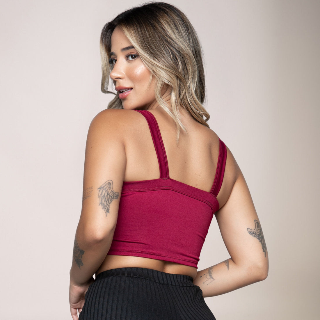Cropped Top Alça Grossa Vinho - VEKYO