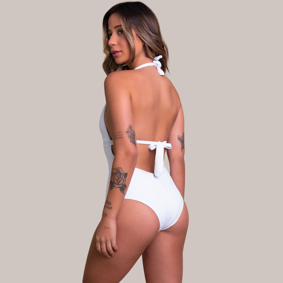 Maiô Body Frente Única Branco - VEKYO