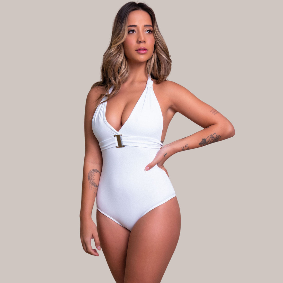 Maiô Body Frente Única Branco - VEKYO