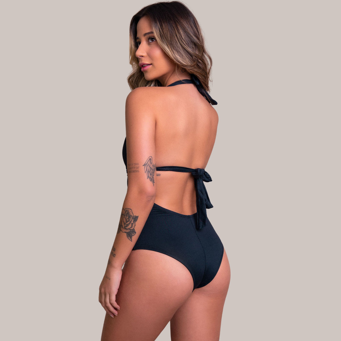 Maiô Body Frente Única Preto - VEKYO