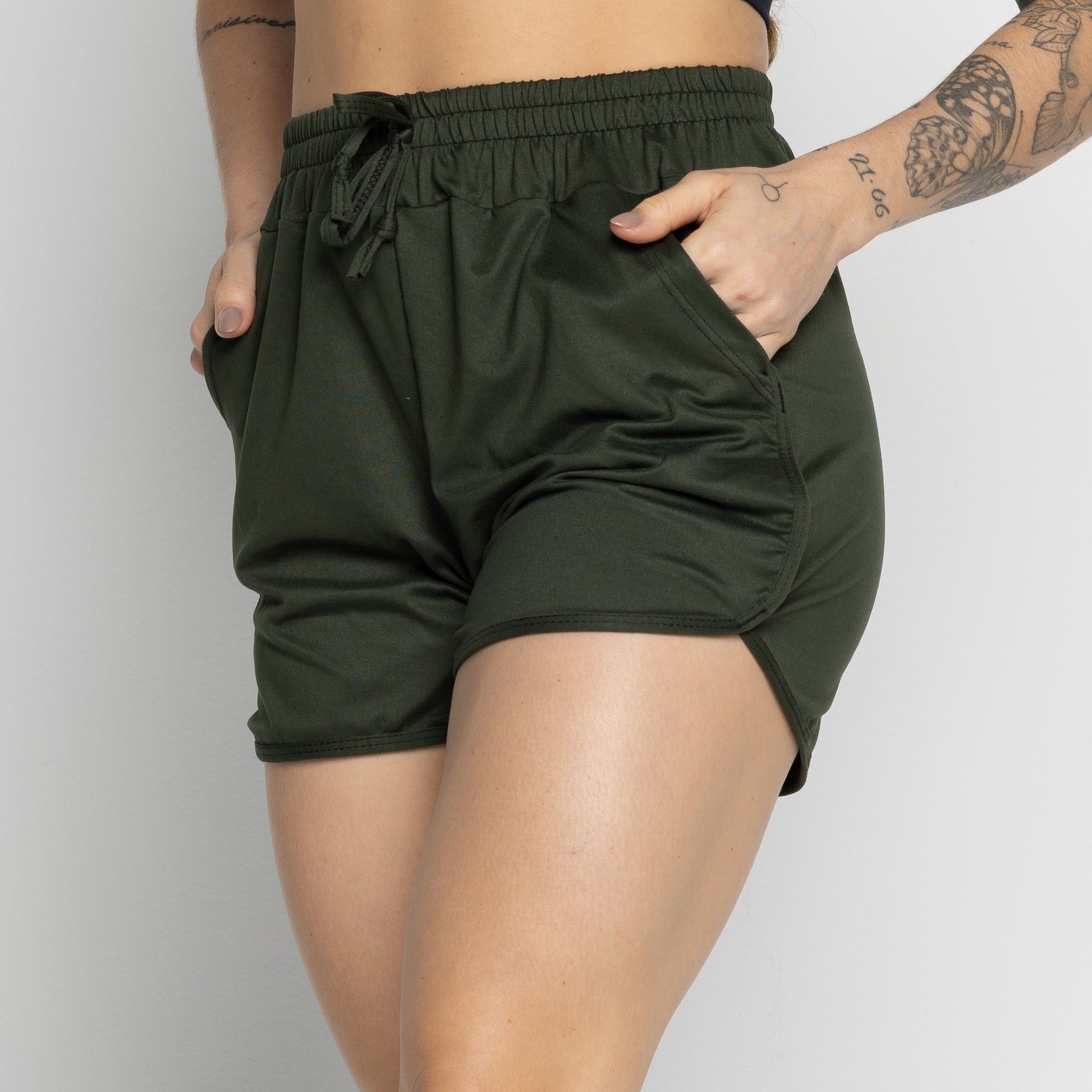 Short Esportivo Com Bolso Verde Escuro - VEKYO