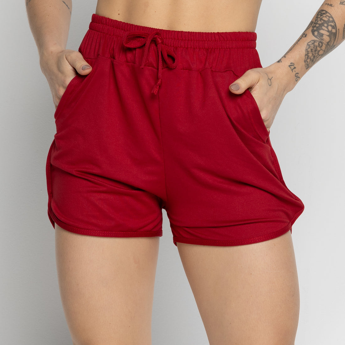 Short Esportivo Com Bolso Vermelho - VEKYO