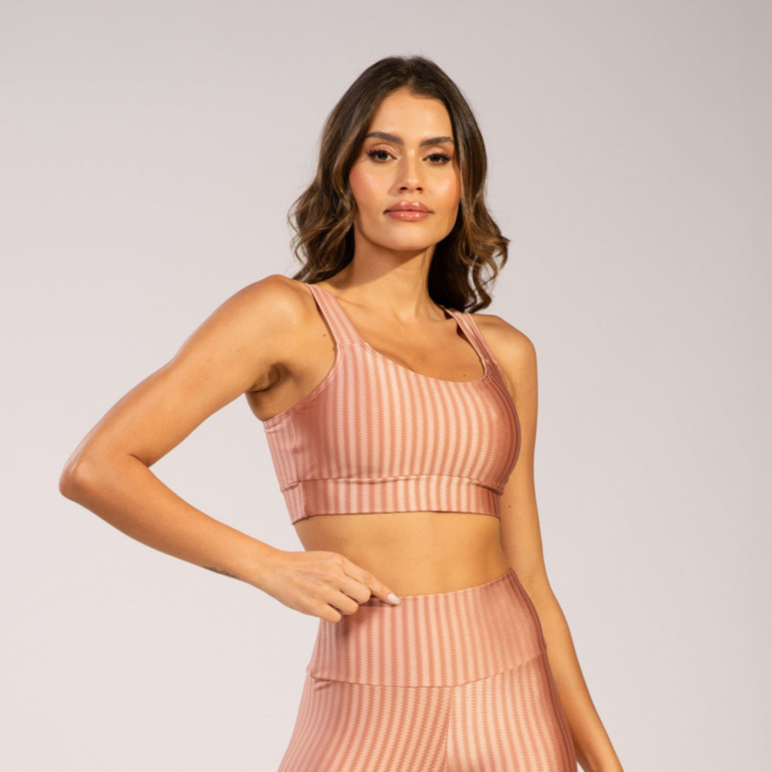 Top Fitness New Zig Com Bojo Removível Rosa Claro - VEKYO